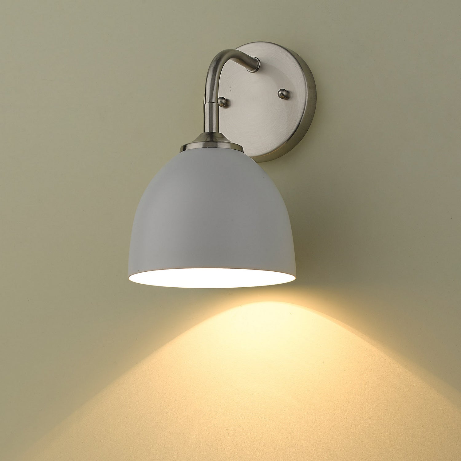 Golden - 6956-1W PW-WHT - One Light Wall Sconce - Zoey - Pewter
