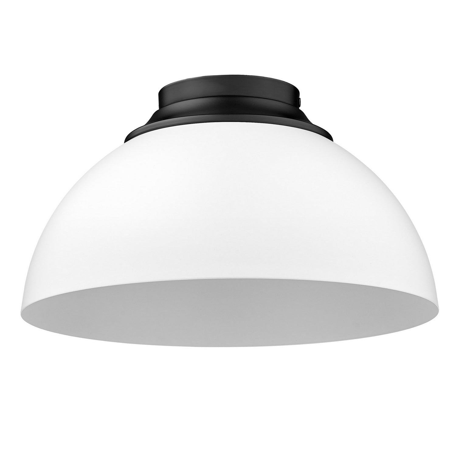 Golden - 6956-FM BLK-WHT - Three Light Flush Mount - Zoey - Matte Black