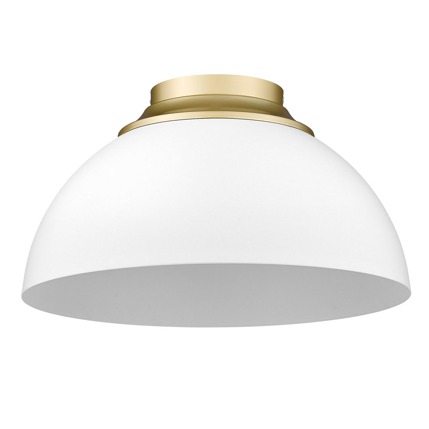 Golden - 6956-FM OG-WHT - Three Light Flush Mount - Zoey - Olympic Gold