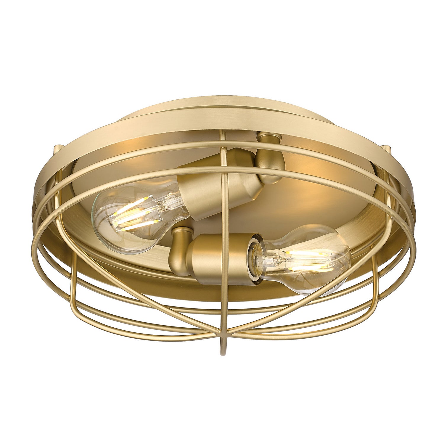 Golden - 9808-FM BCB - Two Light Flush Mount - Seaport - Brushed Champagne Bronze
