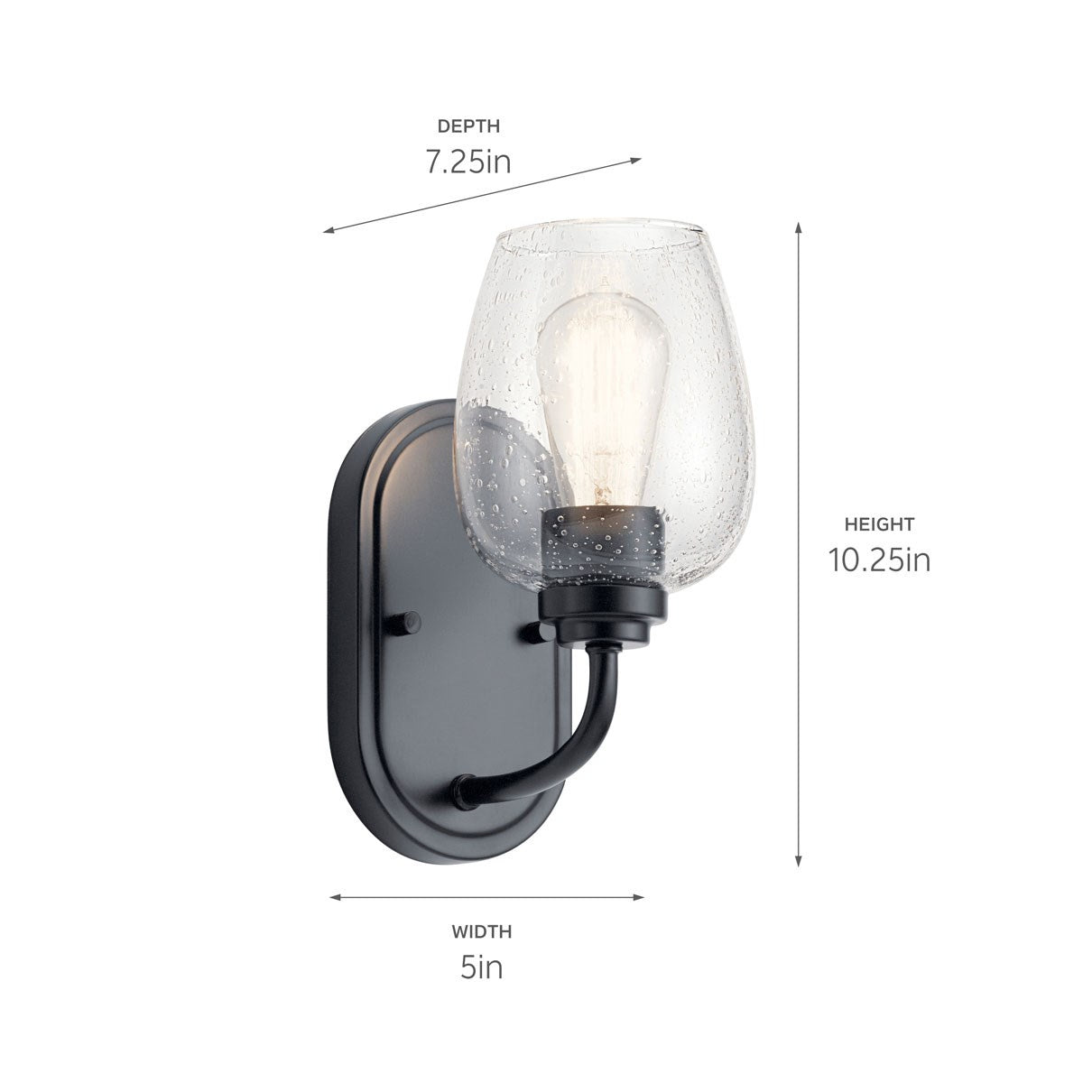 Kichler - 44381BKCS - One Light Wall Sconce - Valserrano - Black