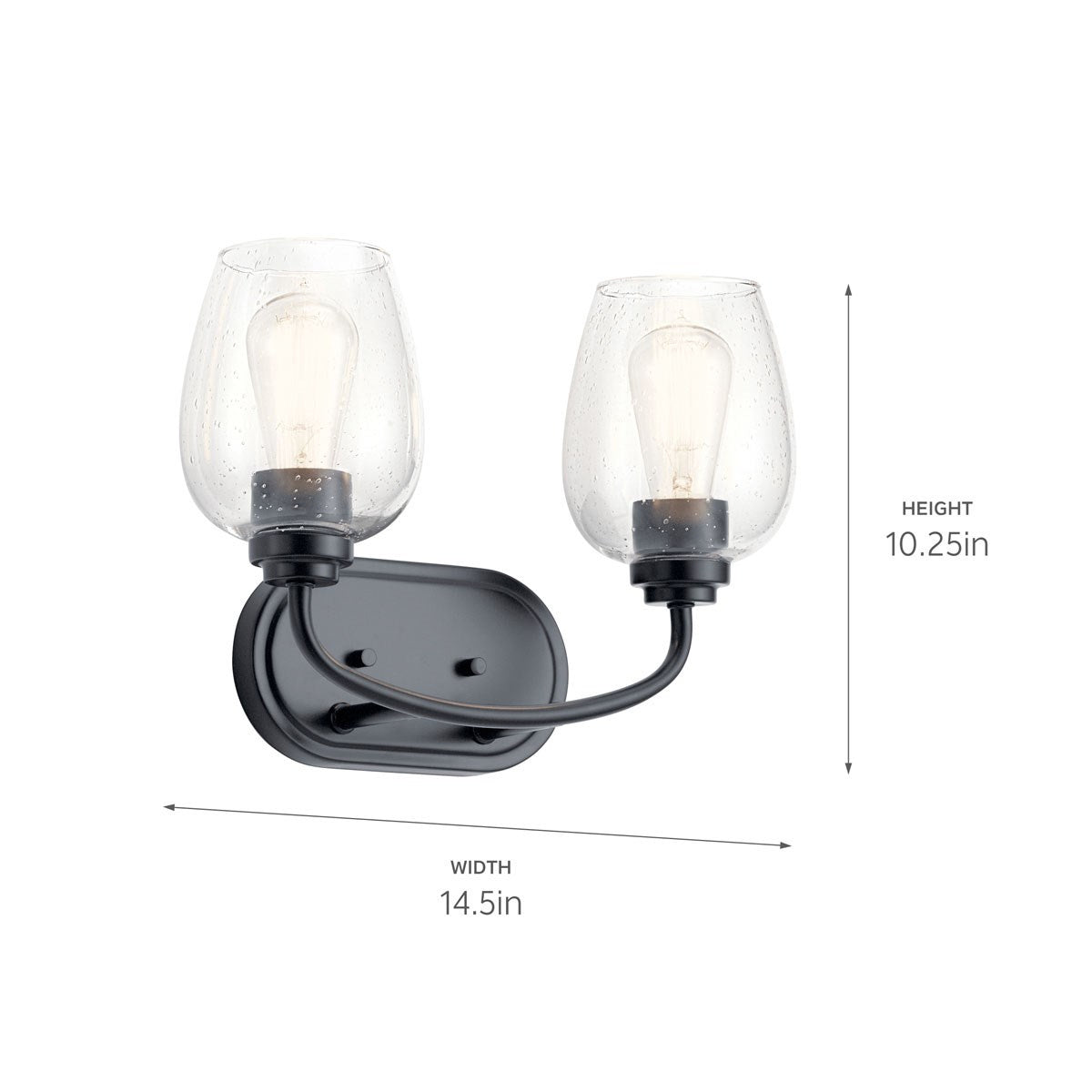 Kichler - 45128BKCS - Two Light Bath - Valserrano - Black