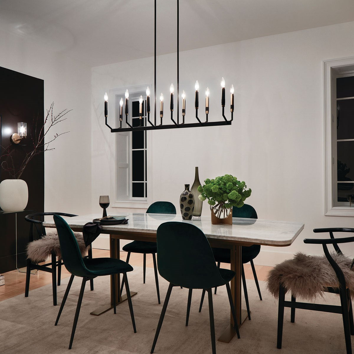 Kichler - 52350BK - 12 Light Linear Chandelier - Armand - Black