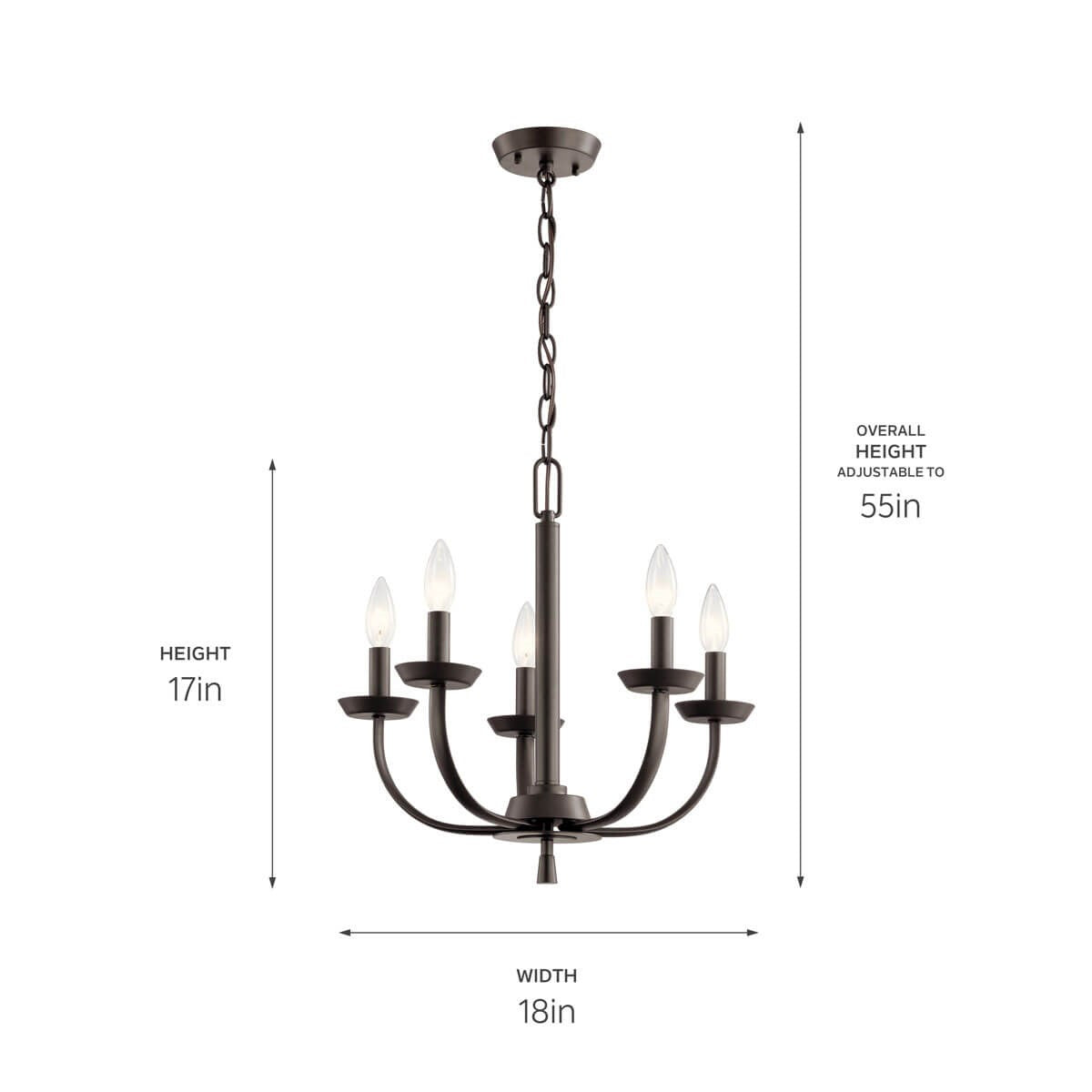 Kichler - 52385OZ - Five Light Chandelier - Kennewick - Olde Bronze