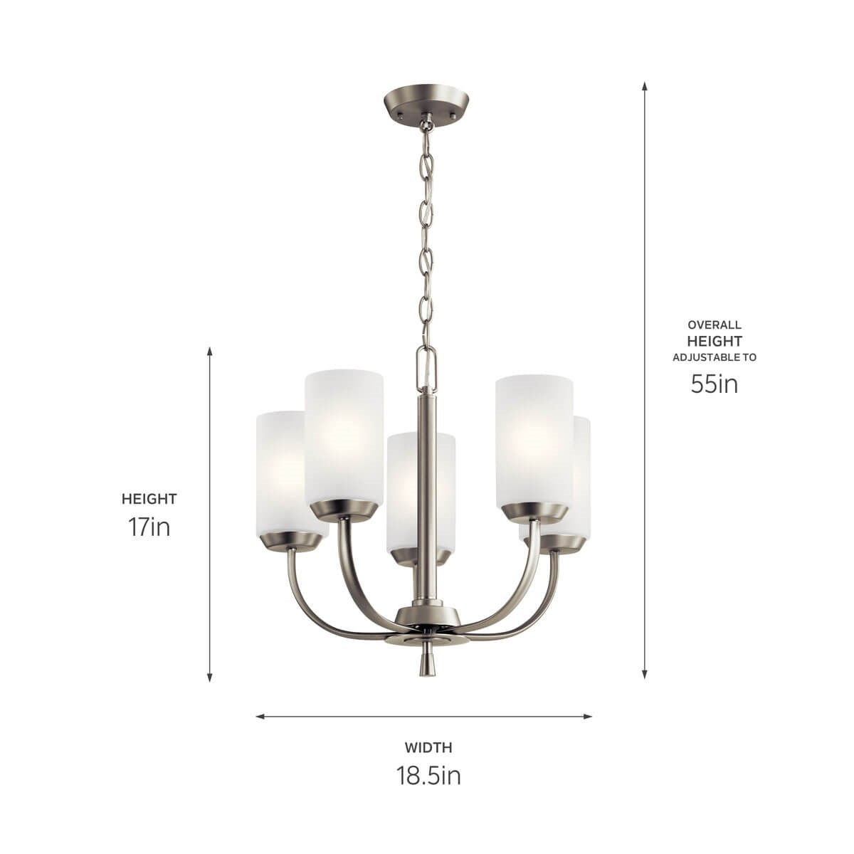 Kichler - 52386NI - Five Light Chandelier - Kennewick - Brushed Nickel