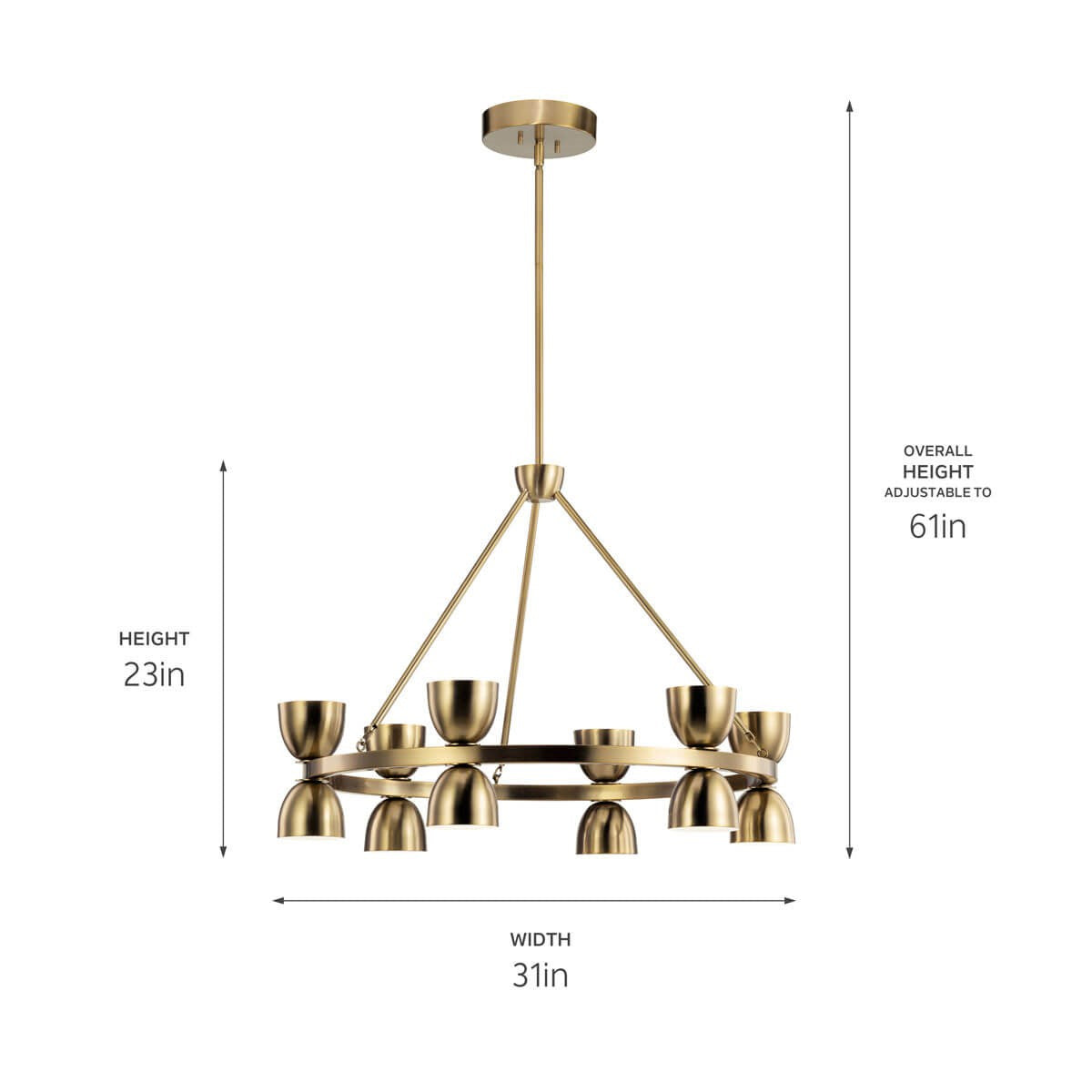 Kichler - 52418BNBLED - LED Chandelier - Baland - Brushed Natural Brass