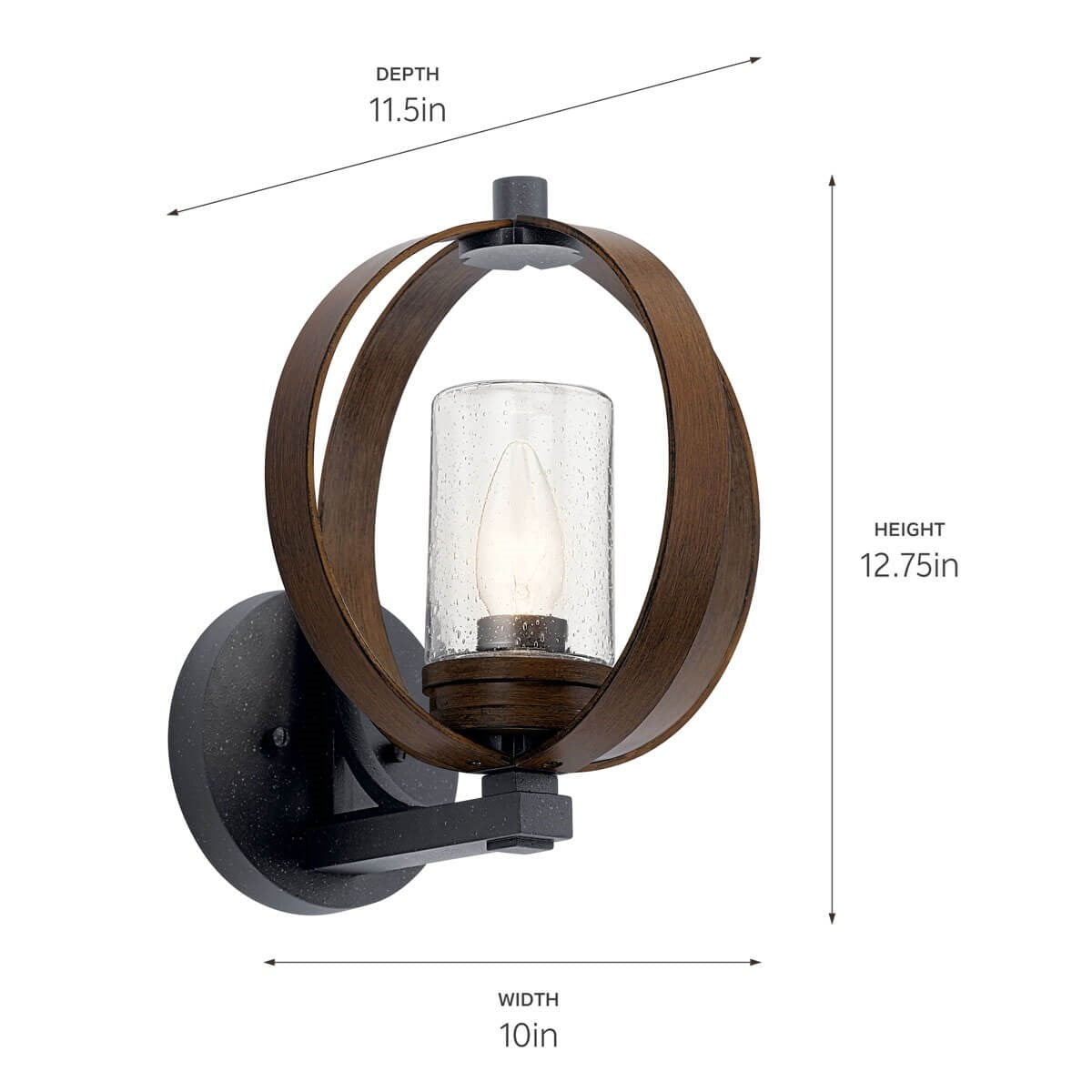 Kichler - 59066AUB - One Light Outdoor Wall Mount - Grand Bank - Auburn Stained
