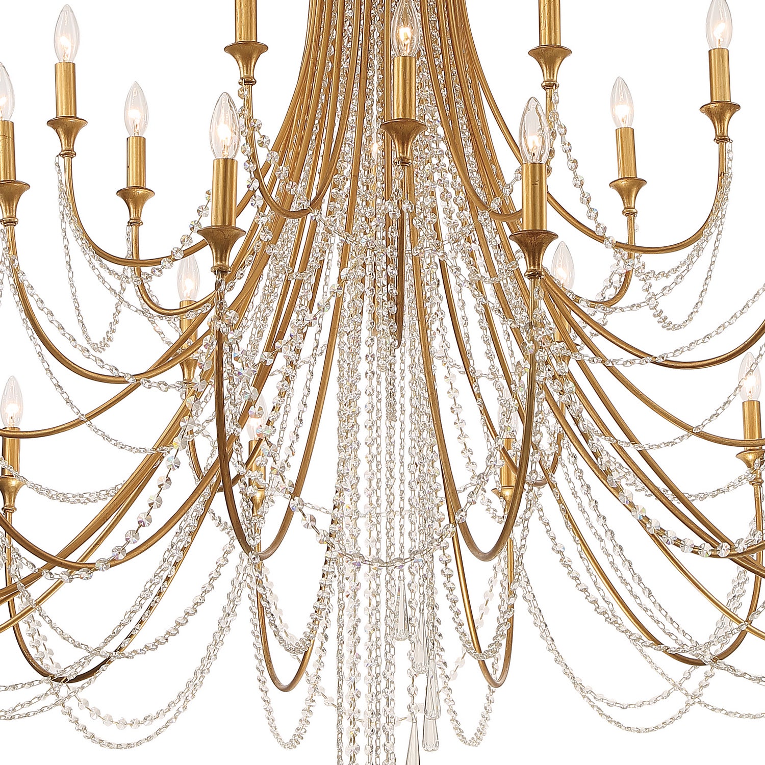 Crystorama - ARC-1929-GA-CL-MWP - 28 Light Chandelier - Arcadia - Antique Gold