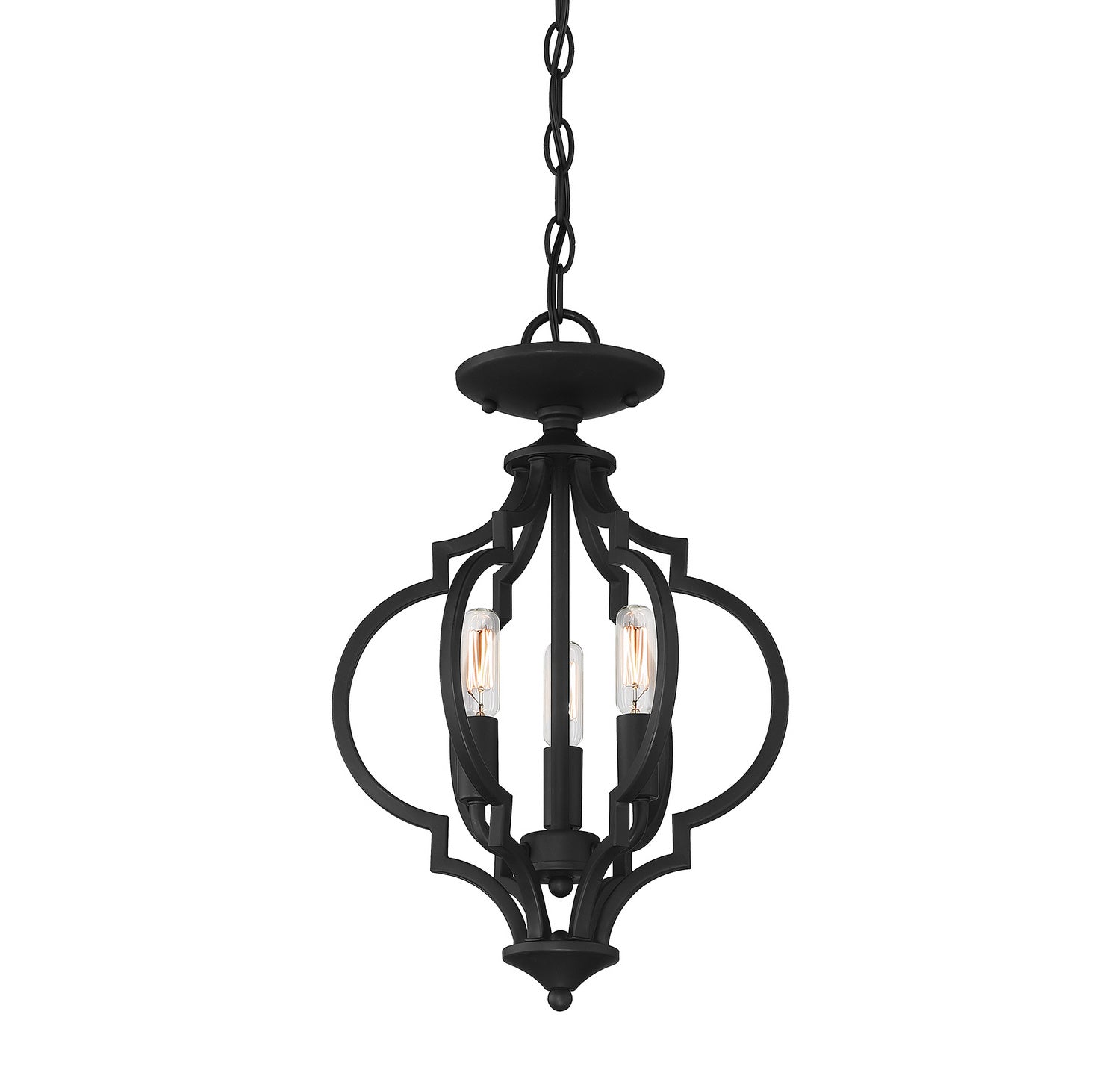 Meridian - M60055MBK - Three Light Semi-Flush Mount - Matte Black
