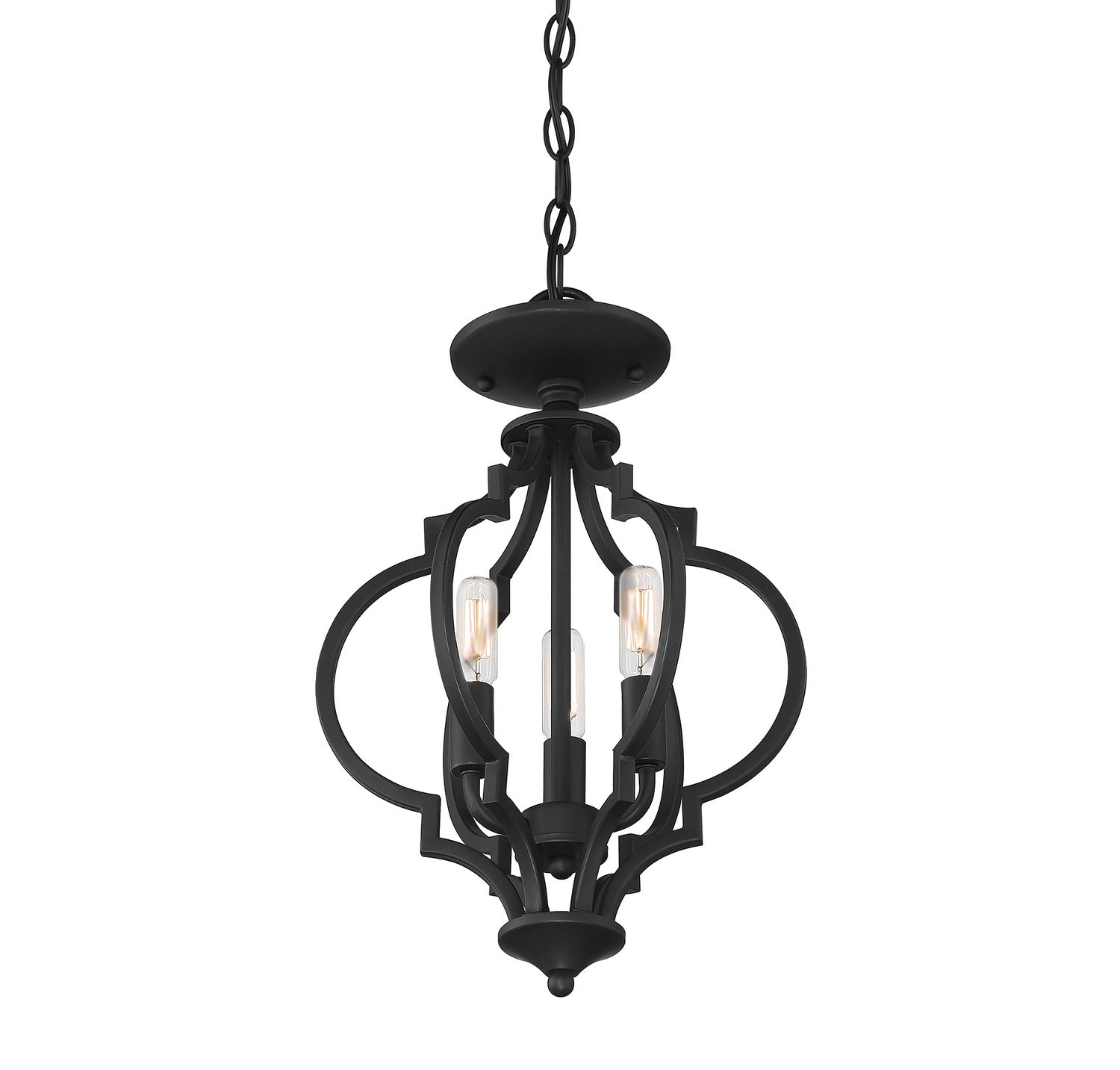 Meridian - M60055MBK - Three Light Semi-Flush Mount - Matte Black