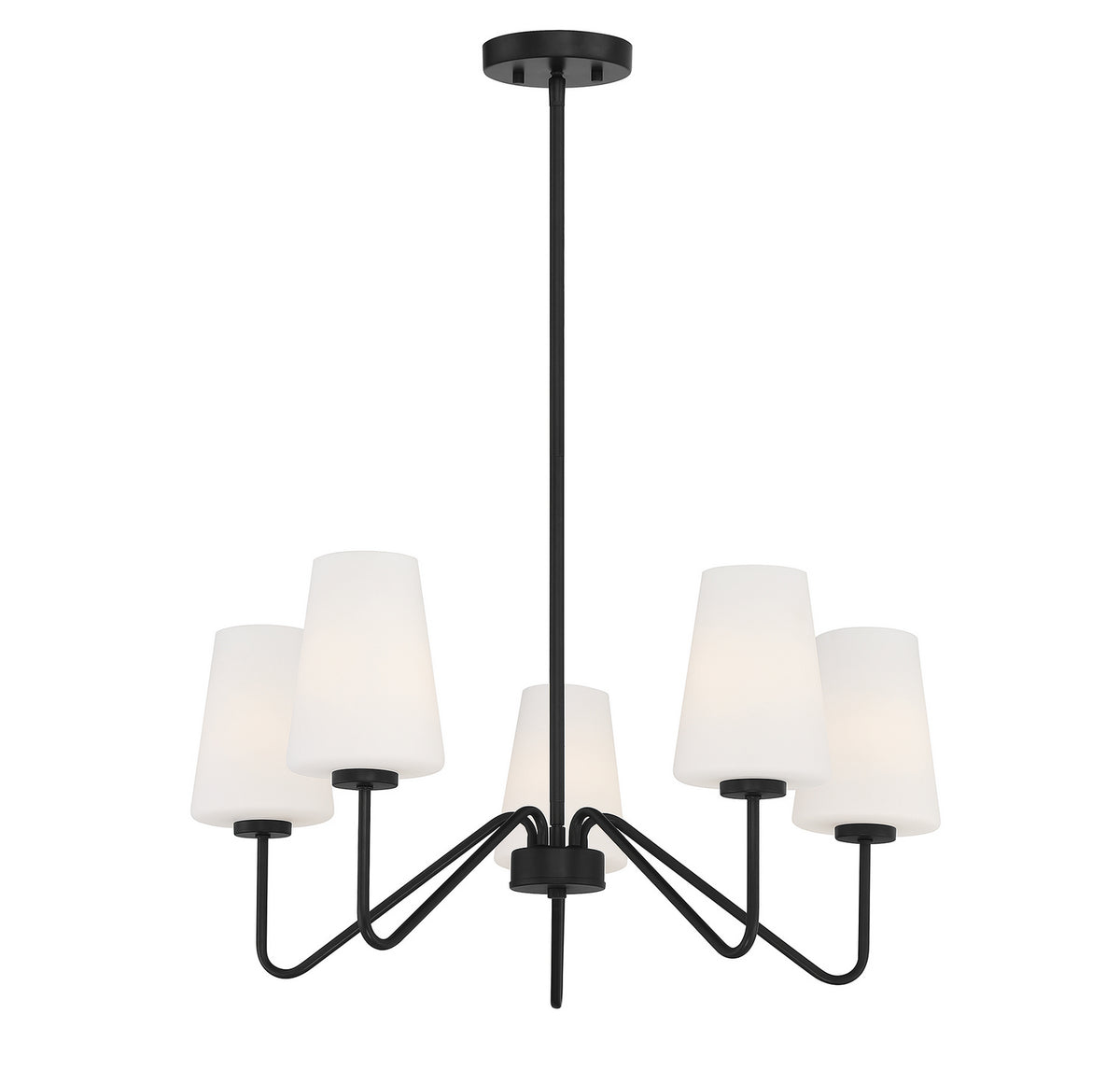 Meridian - M10060MBK - Five Light Chandelier - Matte Black