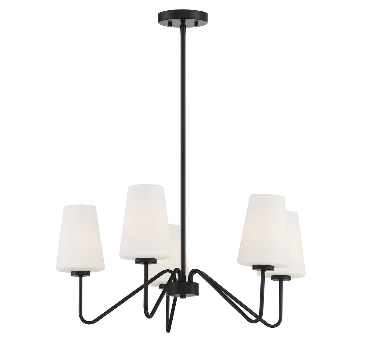 Meridian - M10060MBK - Five Light Chandelier - Matte Black