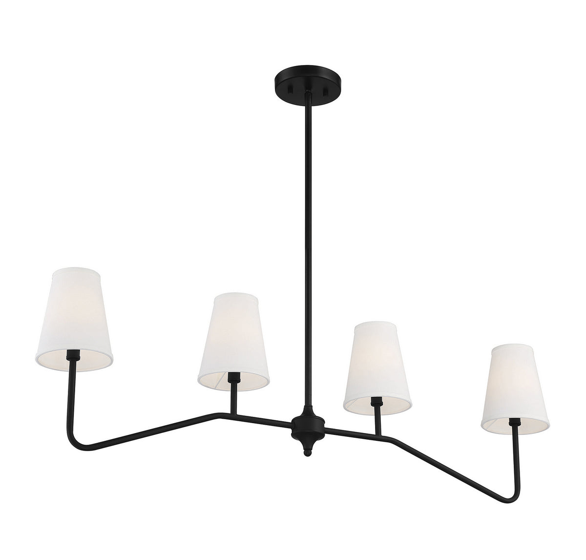 Meridian - M10078MBK - Four Light Linear Chandelier - Matte Black