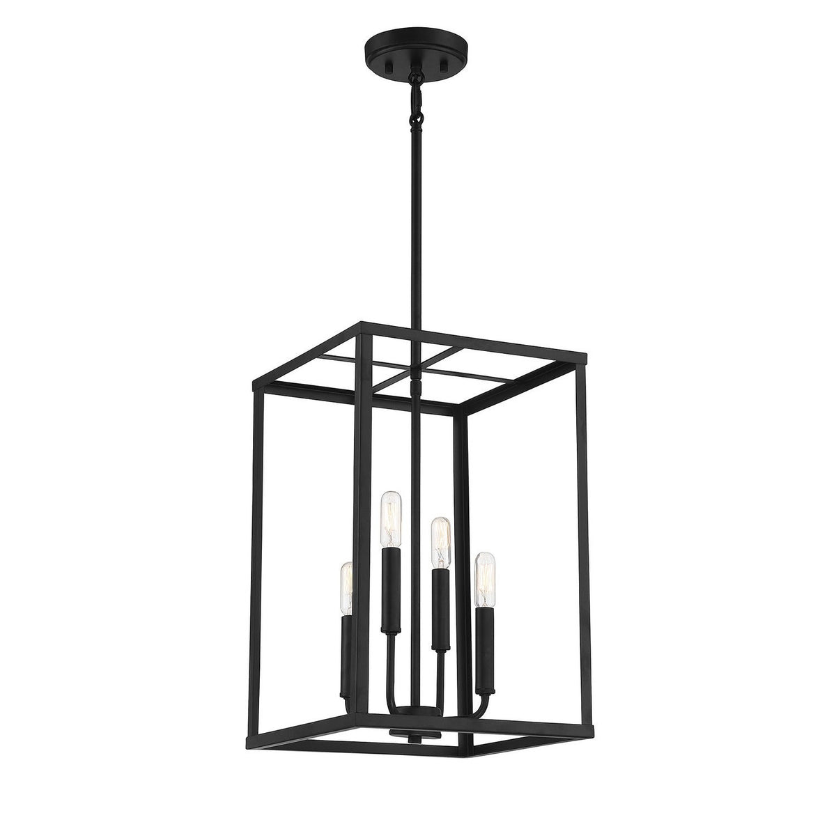 Meridian - M30008MBK - Four Light Pendant - Matte Black