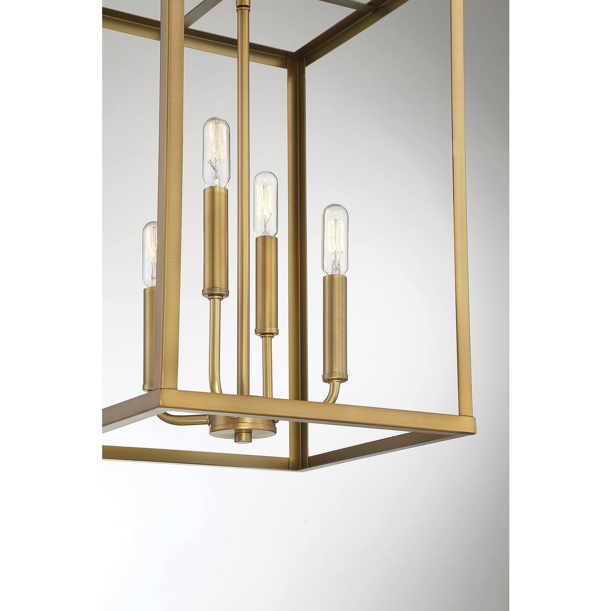 Meridian - M30008NB - Four Light Pendant - Natural Brass