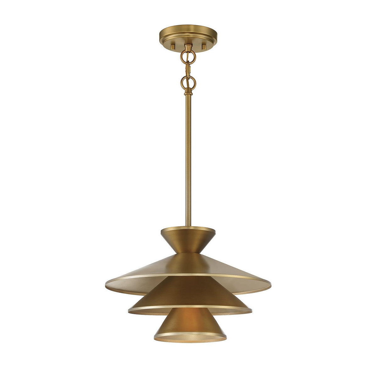 Meridian - M70096NB - One Light Pendant - Natural Brass