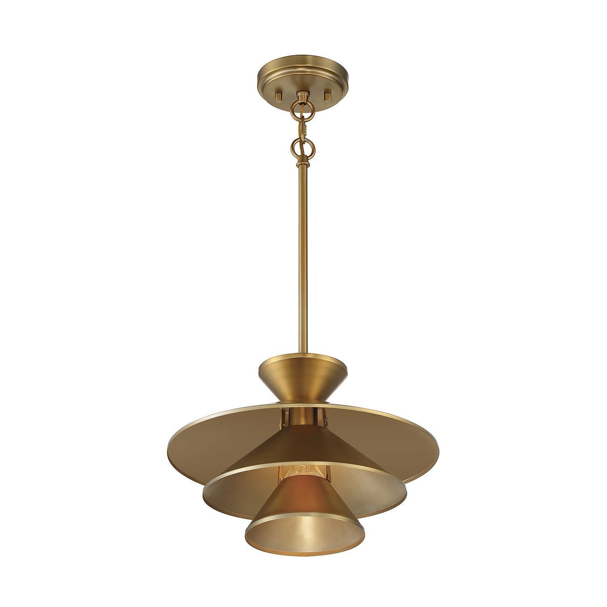 Meridian - M70096NB - One Light Pendant - Natural Brass