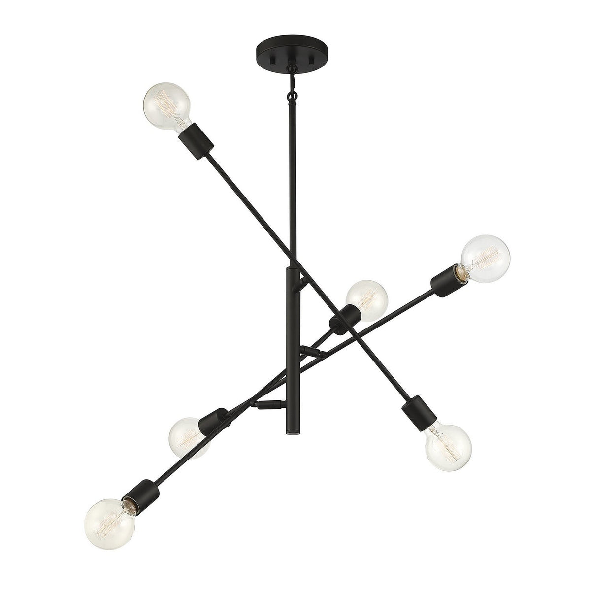 Meridian - M10084MBK - Six Light Chandelier - Matte Black