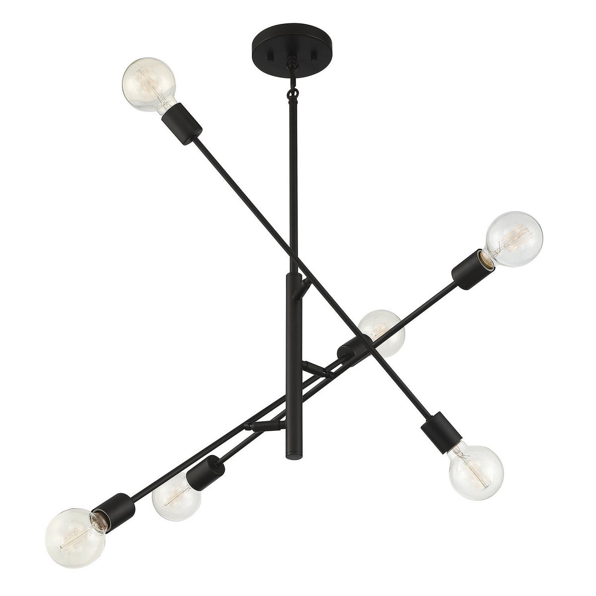 Meridian - M10084MBK - Six Light Chandelier - Matte Black