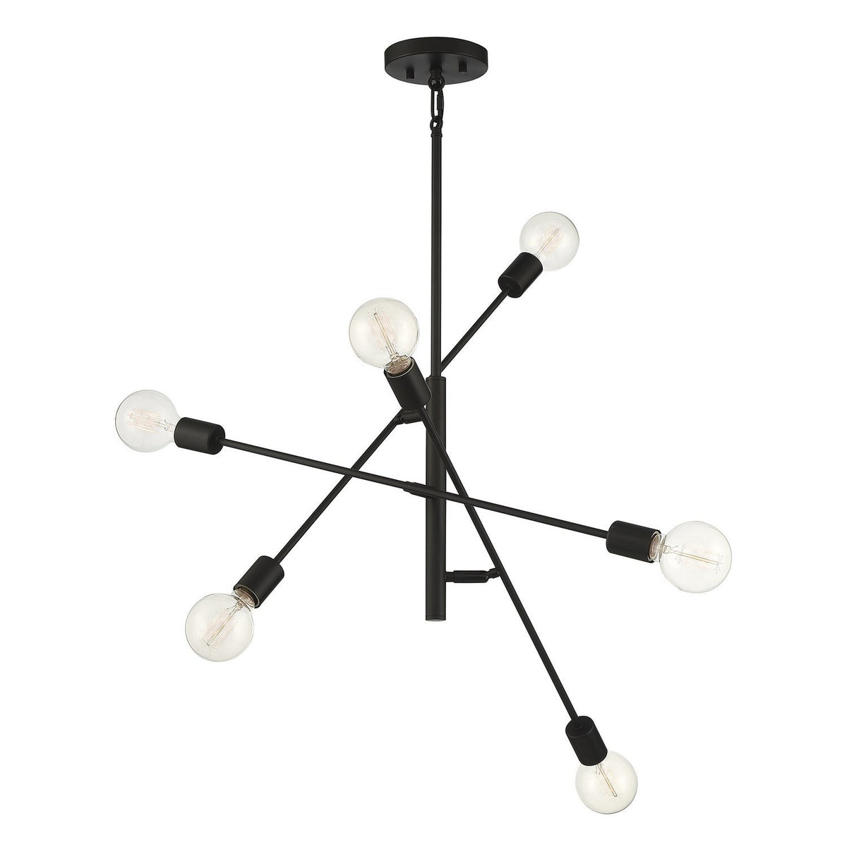 Meridian - M10084MBK - Six Light Chandelier - Matte Black