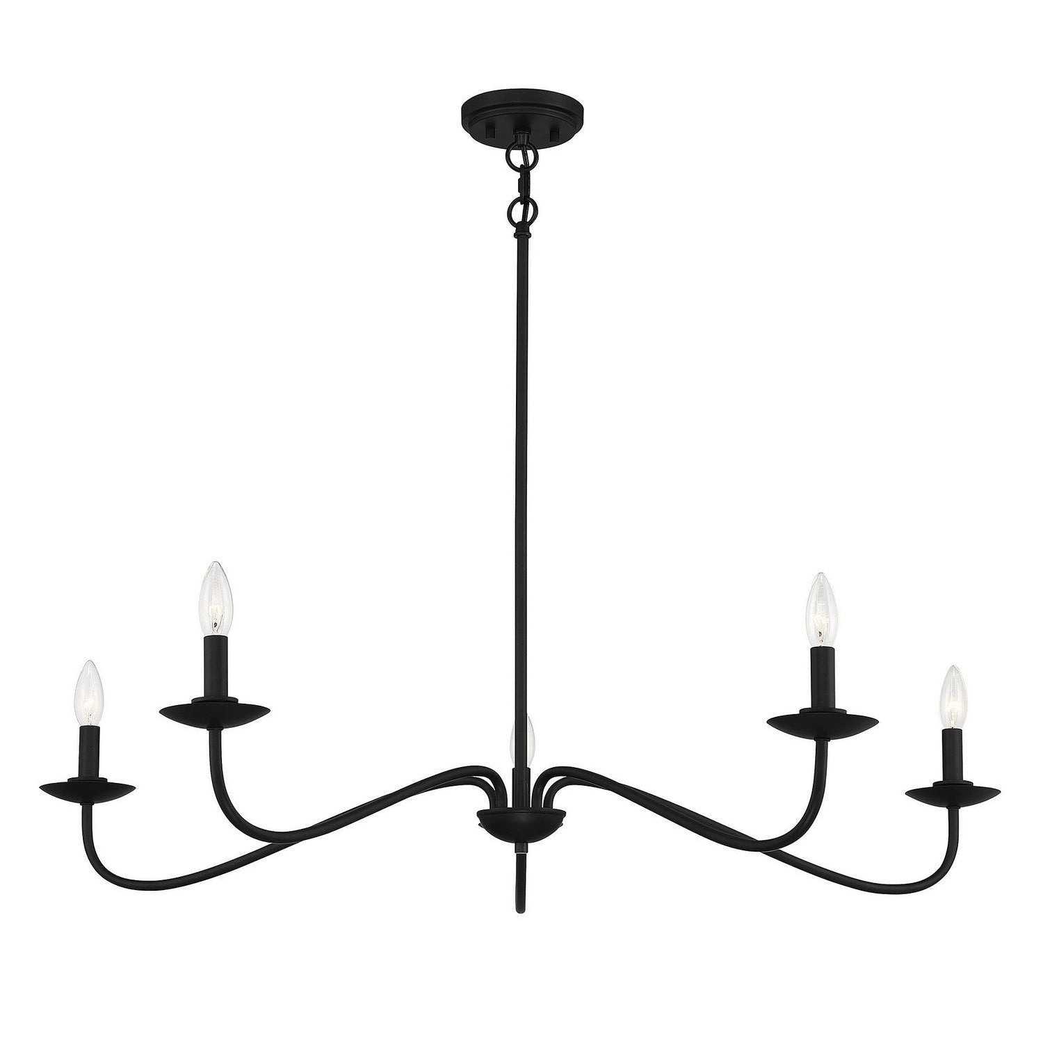 Meridian - M10085MBK - Five Light Chandelier - Matte Black