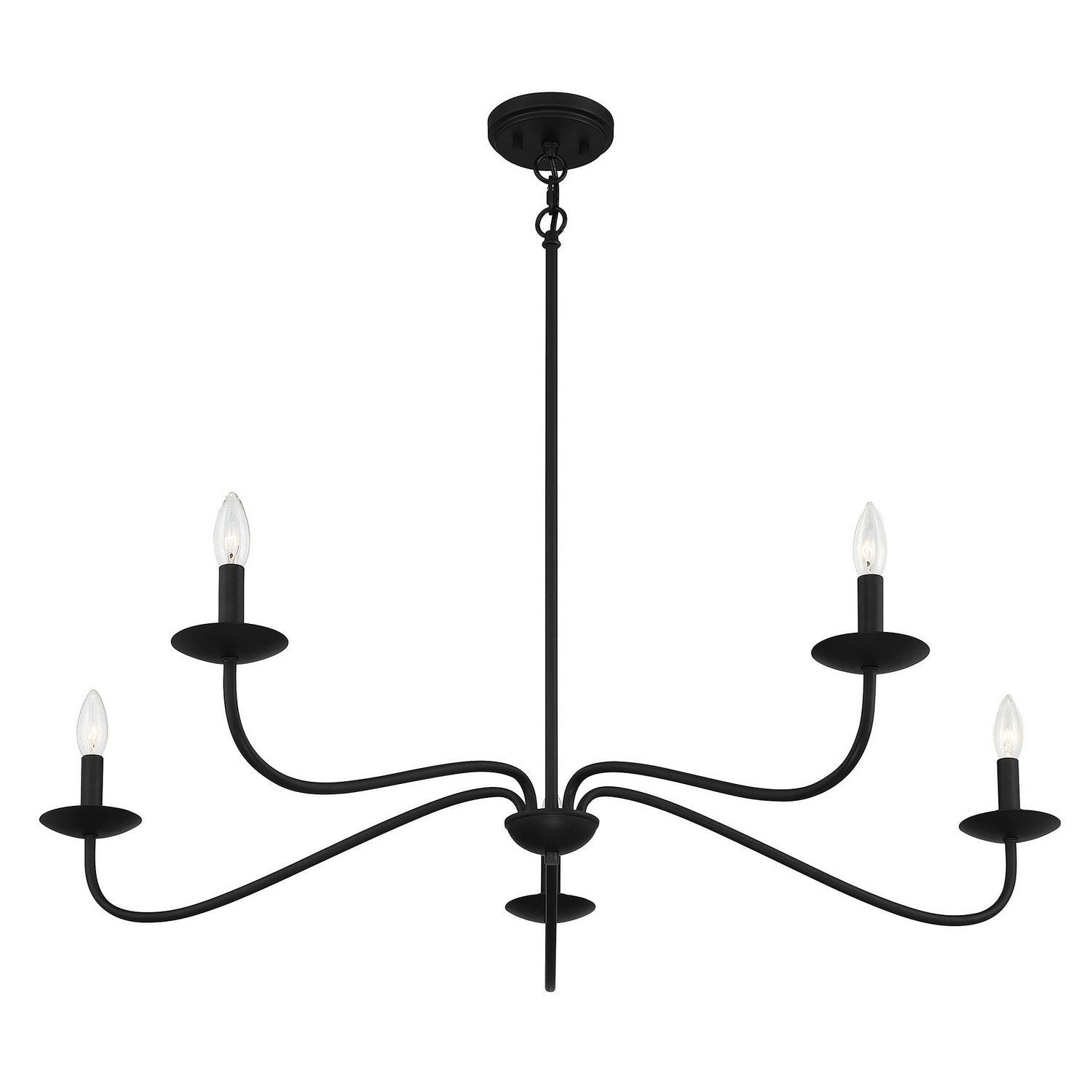 Meridian - M10085MBK - Five Light Chandelier - Matte Black