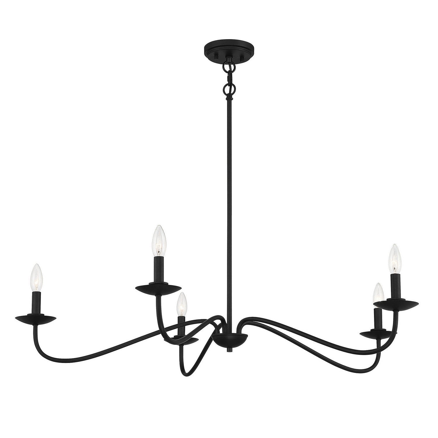 Meridian - M10085MBK - Five Light Chandelier - Matte Black
