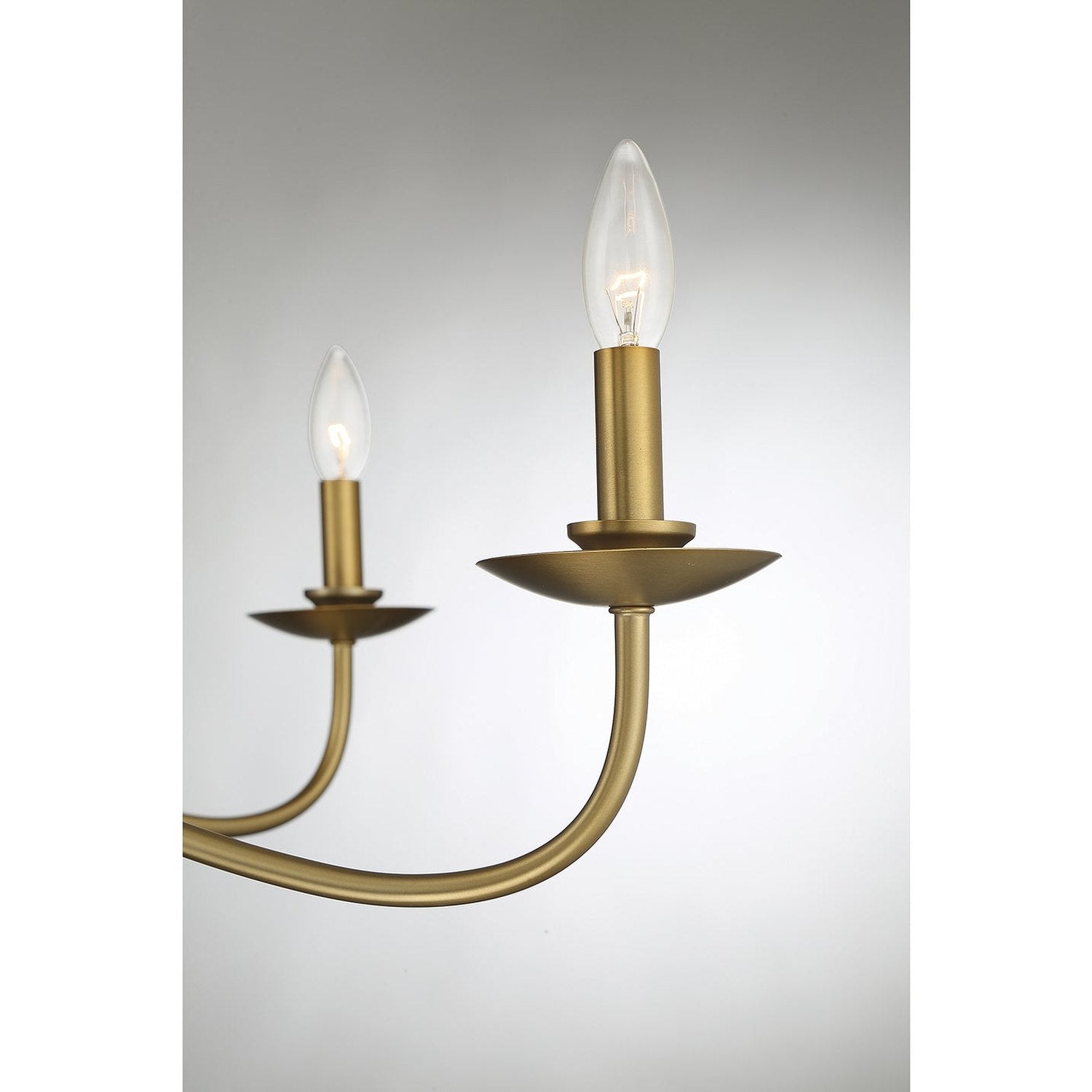 Meridian - M10085NB - Five Light Chandelier - Natural Brass