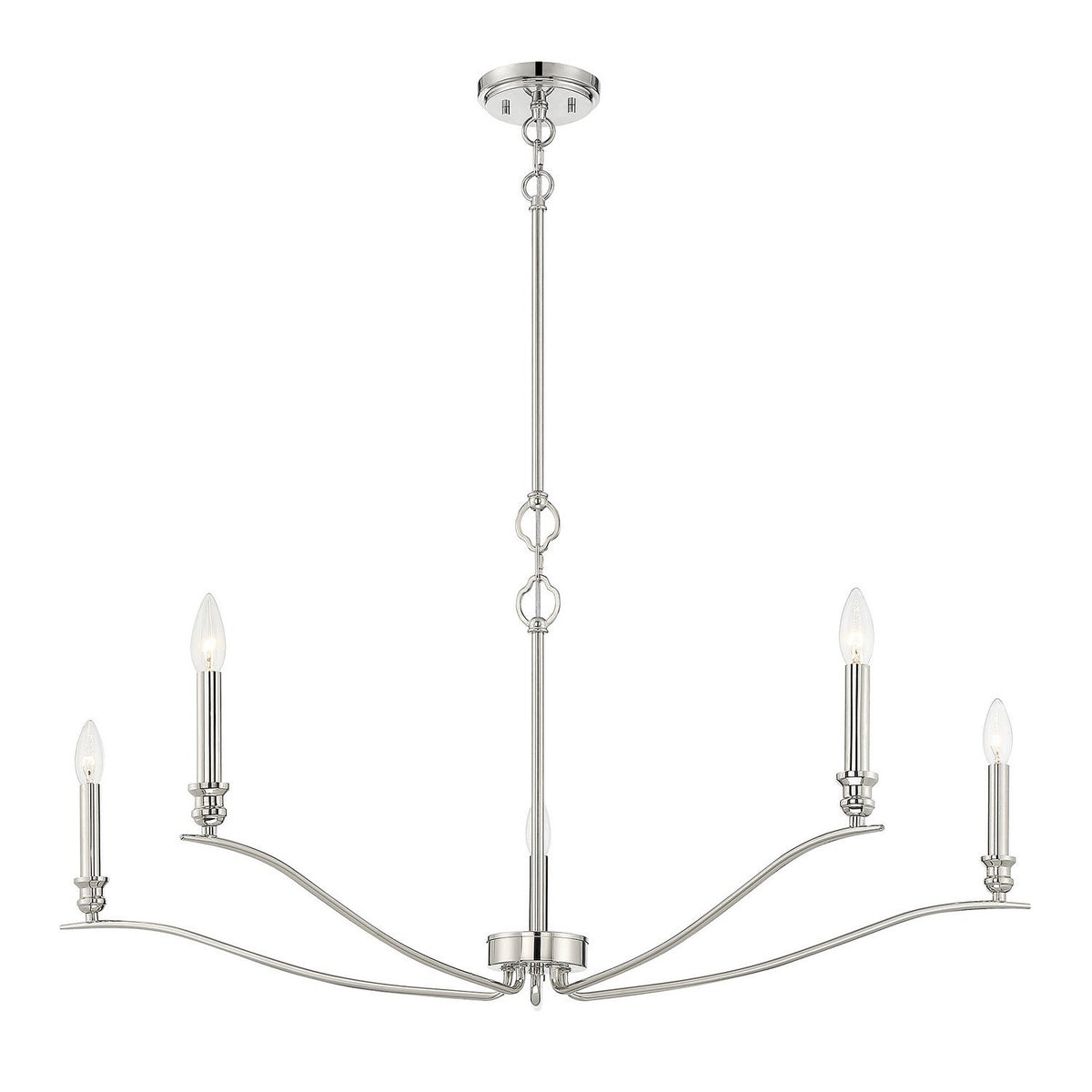 Meridian - M10086PN - Five Light Chandelier - Polished Nickel