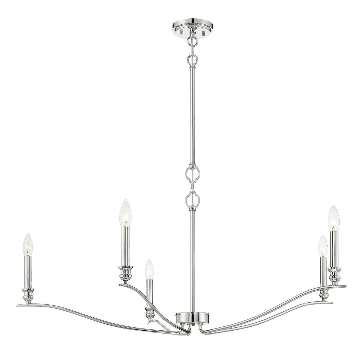 Meridian - M10086PN - Five Light Chandelier - Polished Nickel