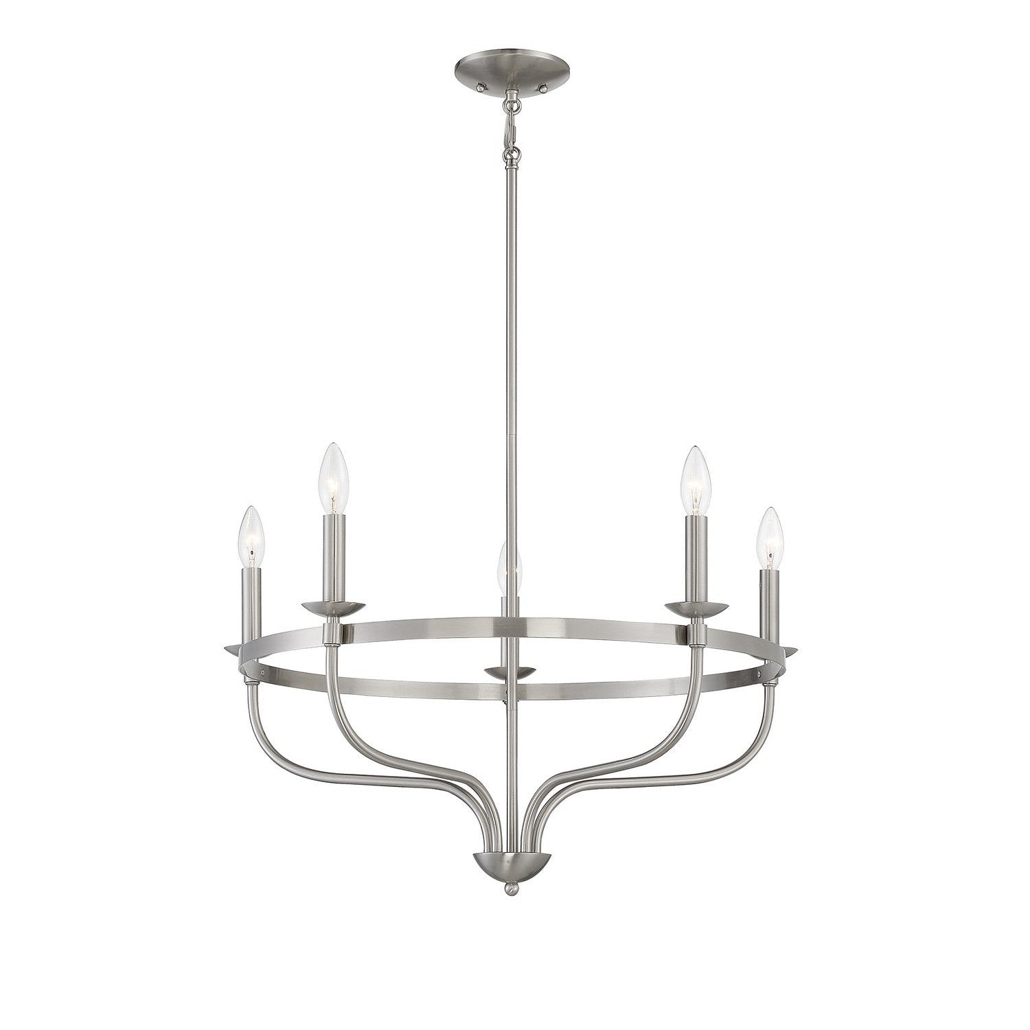 Meridian - M10087BN - Five Light Chandelier - Brushed Nickel