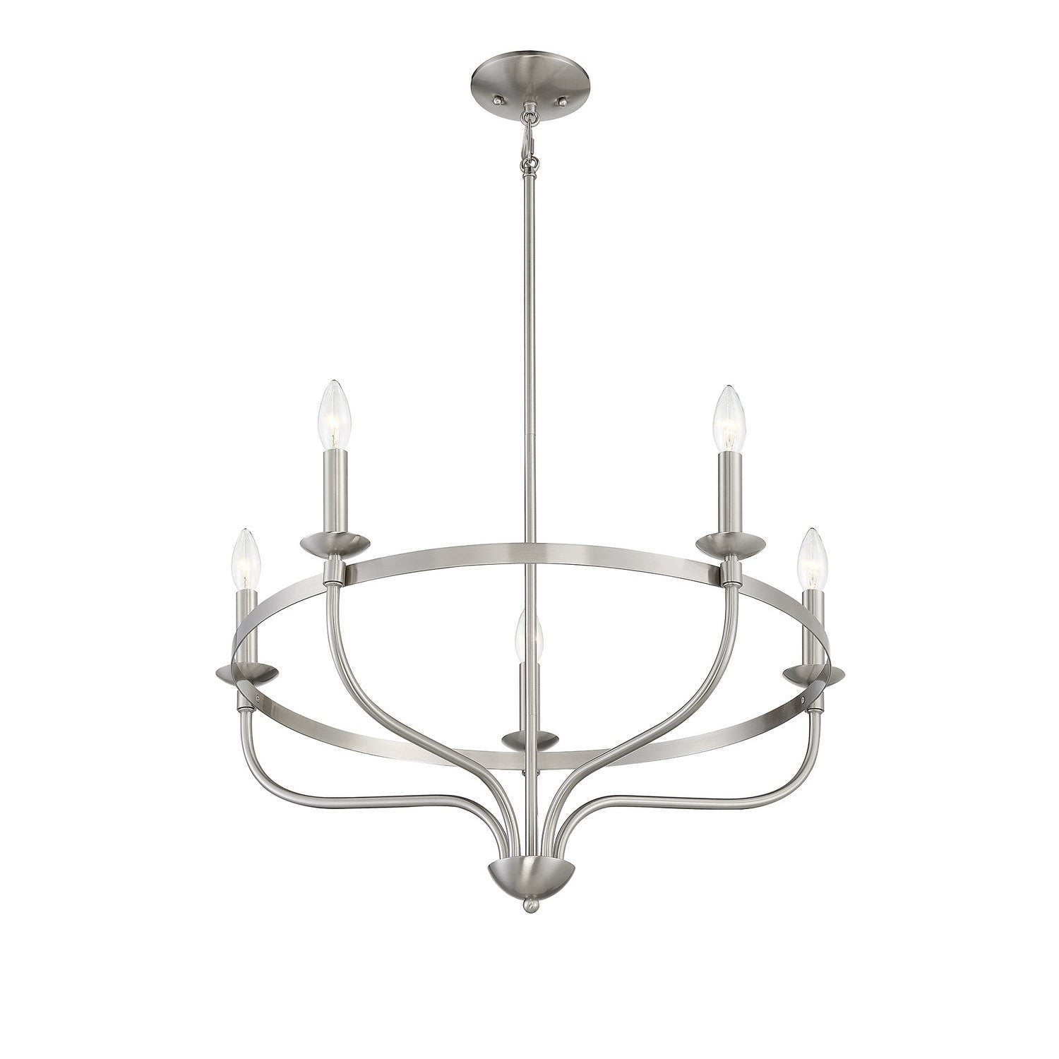 Meridian - M10087BN - Five Light Chandelier - Brushed Nickel