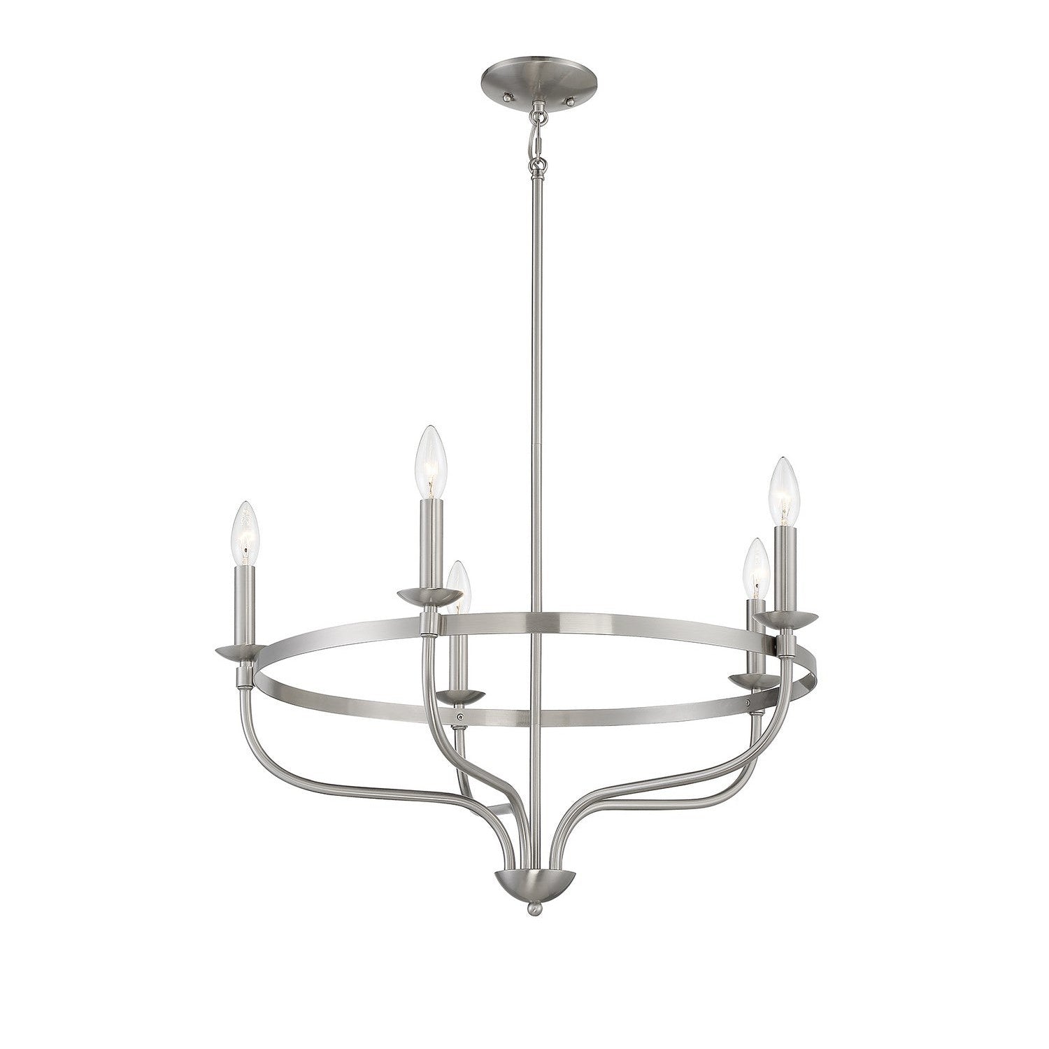 Meridian - M10087BN - Five Light Chandelier - Brushed Nickel