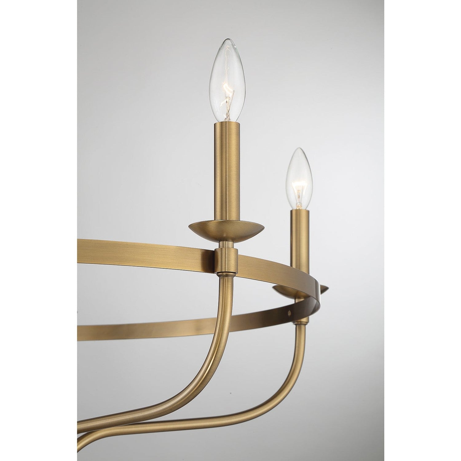 Meridian - M10087NB - Five Light Chandelier - Natural Brass