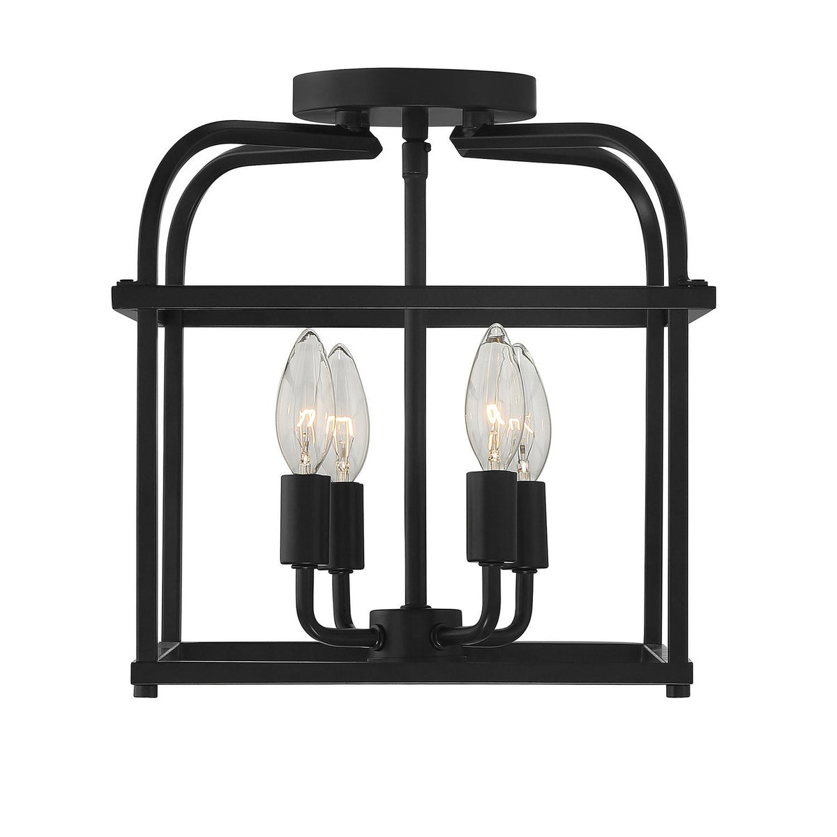 Meridian - M60061MBK - Four Light Semi-Flush Mount - Matte Black