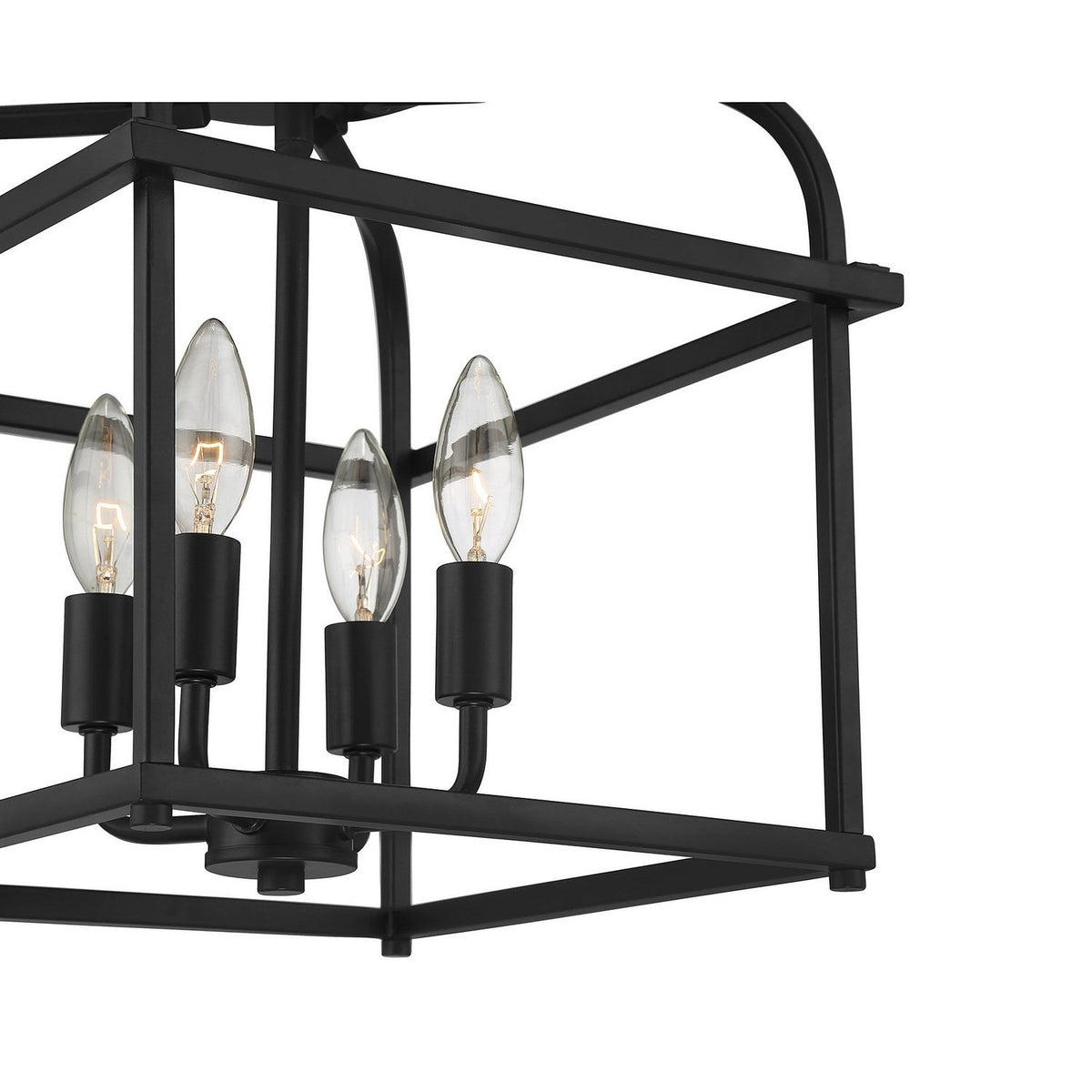 Meridian - M60061MBK - Four Light Semi-Flush Mount - Matte Black