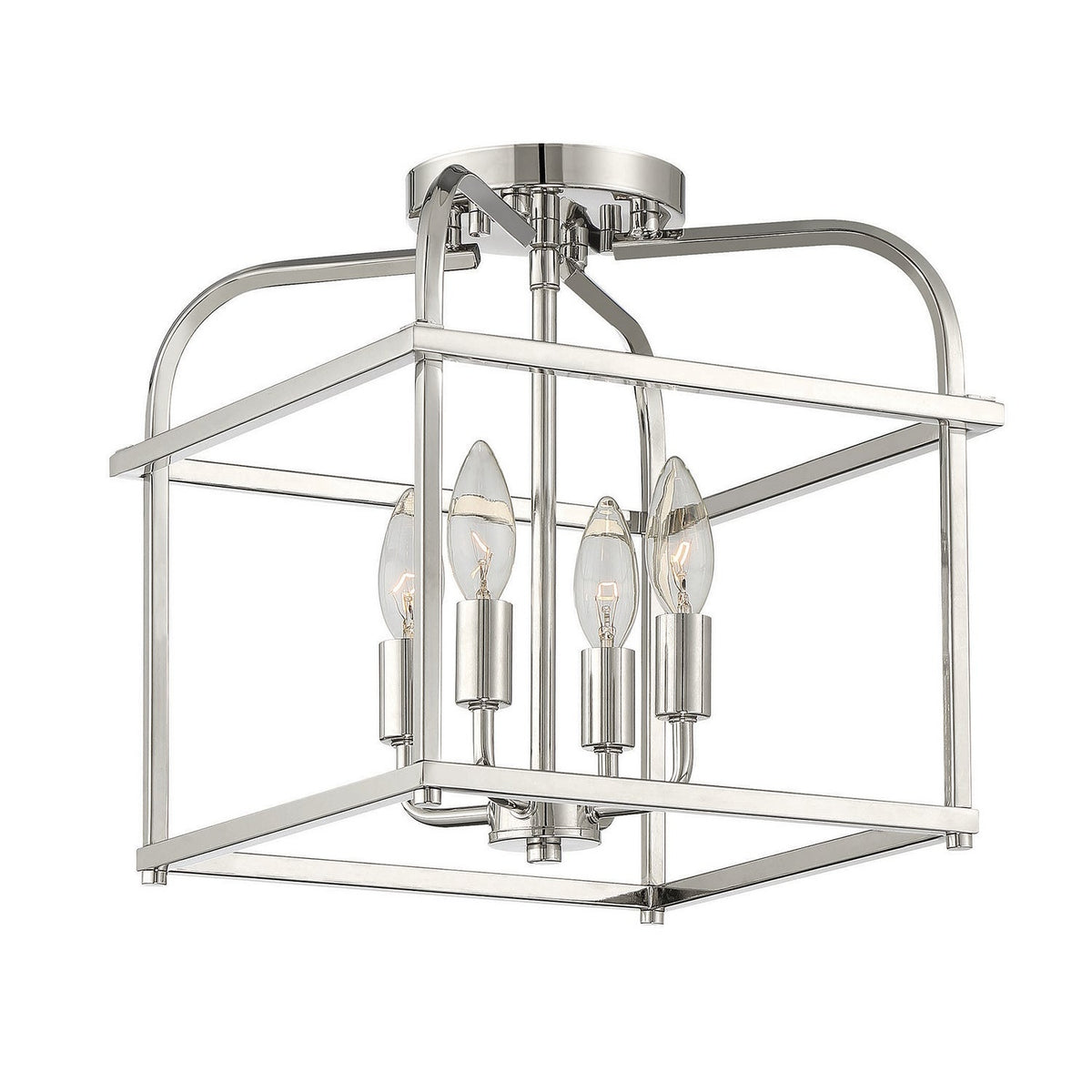 Meridian - M60061PN - Four Light Semi-Flush Mount - Polished Nickel