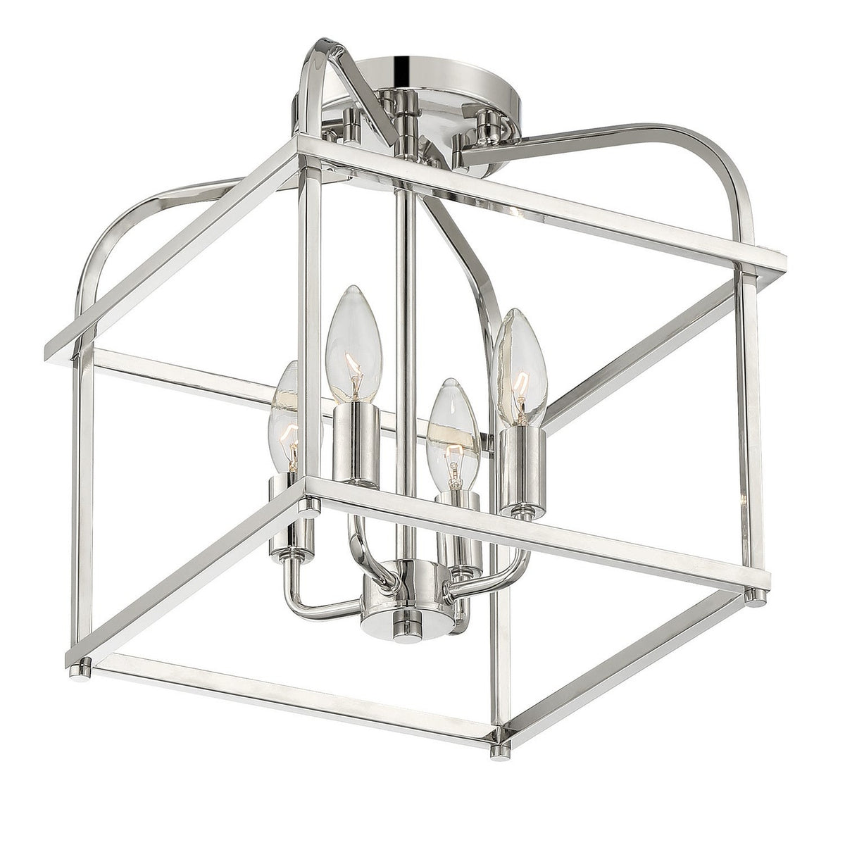 Meridian - M60061PN - Four Light Semi-Flush Mount - Polished Nickel