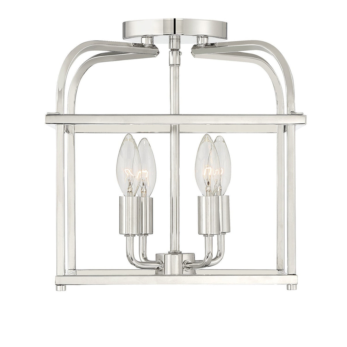Meridian - M60061PN - Four Light Semi-Flush Mount - Polished Nickel