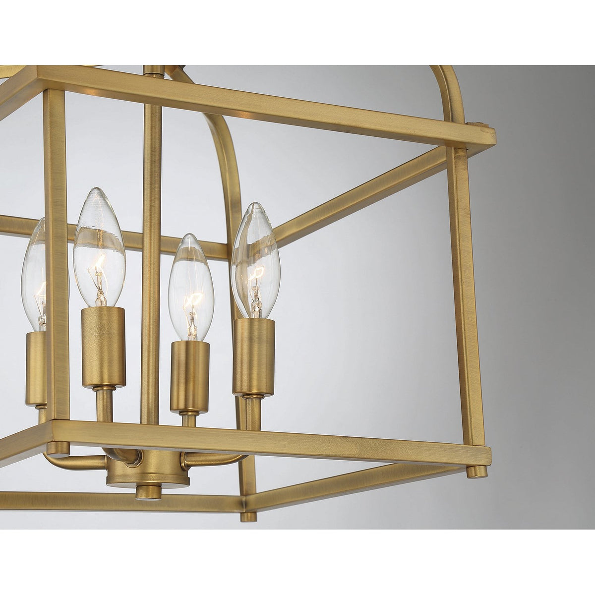 Meridian - M60061NB - Four Light Semi-Flush Mount - Natural Brass