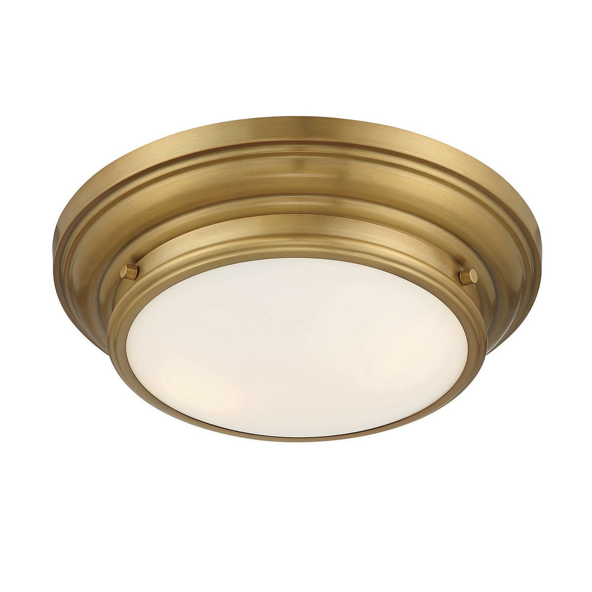 Meridian - M60063NB - Two Light Flush Mount - Natural Brass