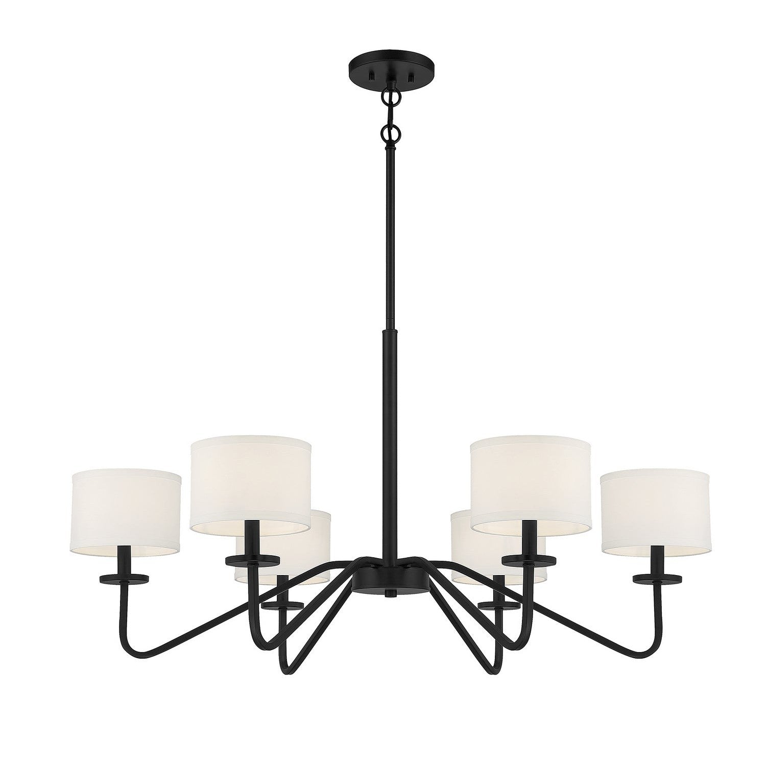 Meridian - M10092MBK - Six Light Chandelier - Matte Black