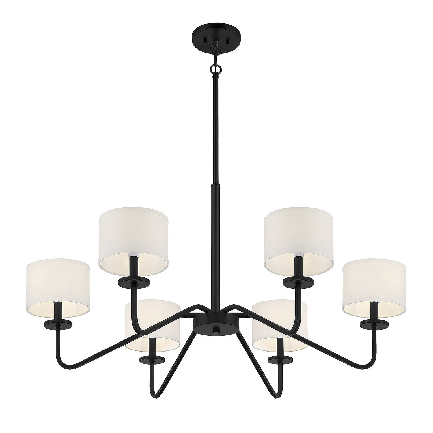 Meridian - M10092MBK - Six Light Chandelier - Matte Black