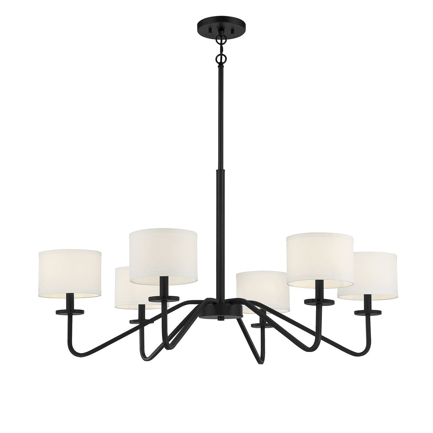 Meridian - M10092MBK - Six Light Chandelier - Matte Black