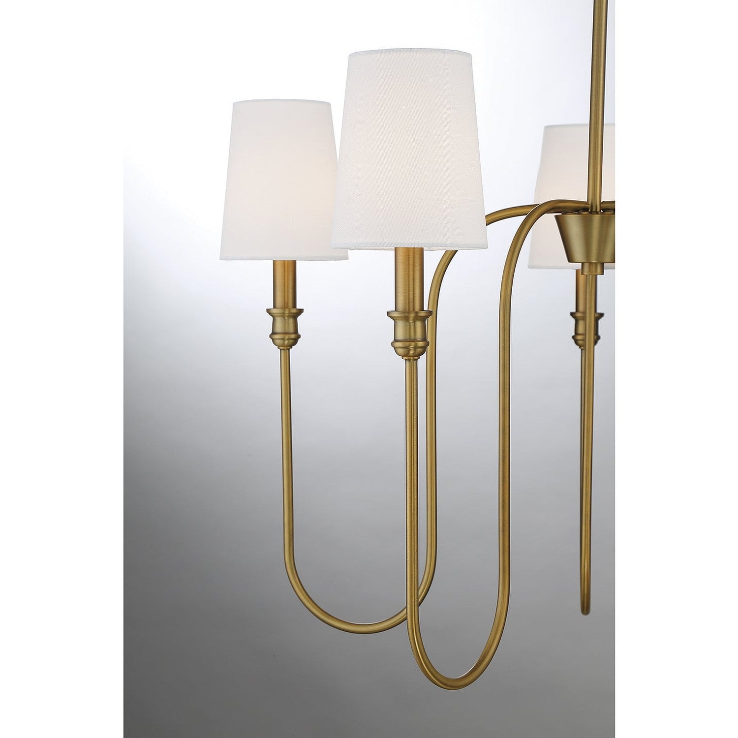 Meridian - M10077NB - Five Light Chandelier - Natural Brass