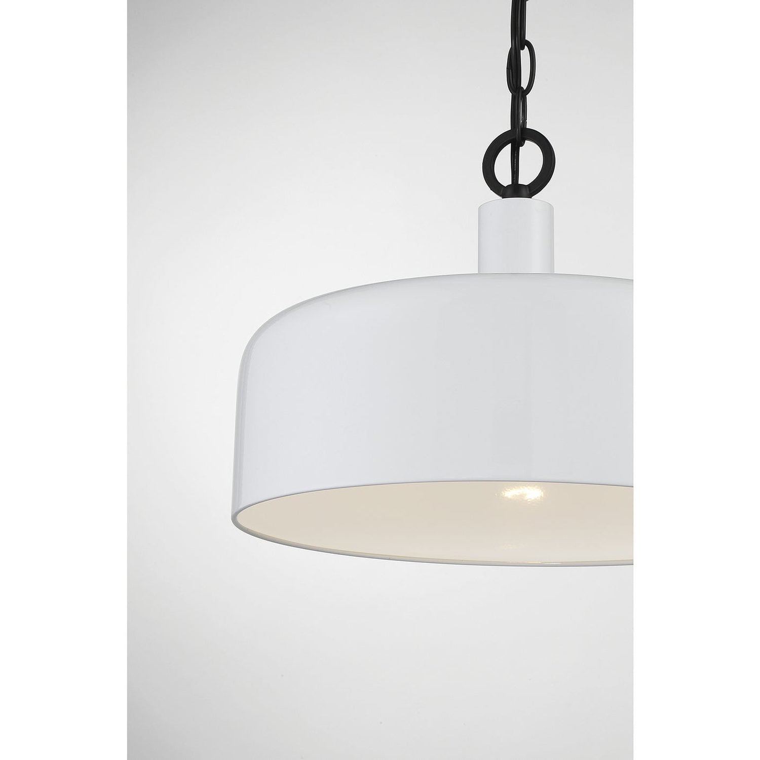 Meridian - M70103WHBK - One Light Pendant - White with Black