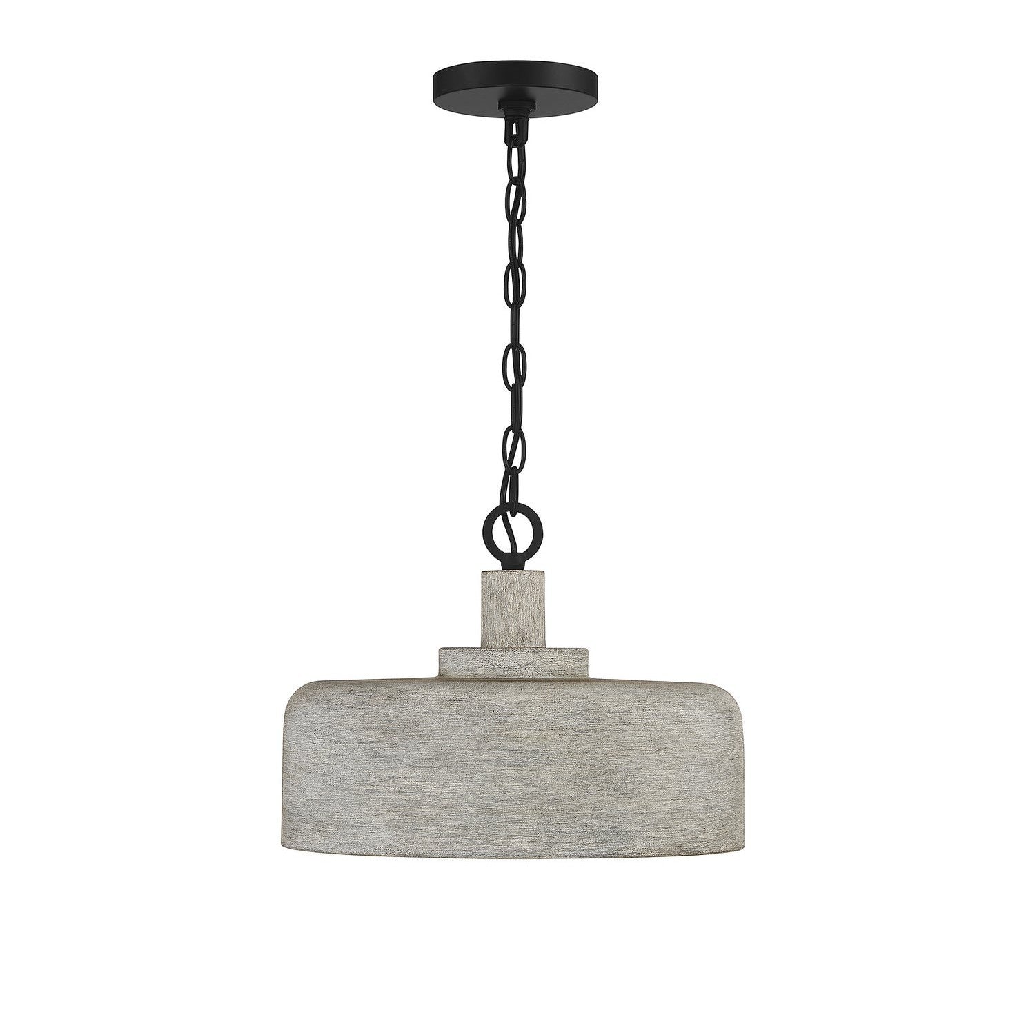 Meridian - M70103WGBK - One Light Pendant - Weathered Gray with Black