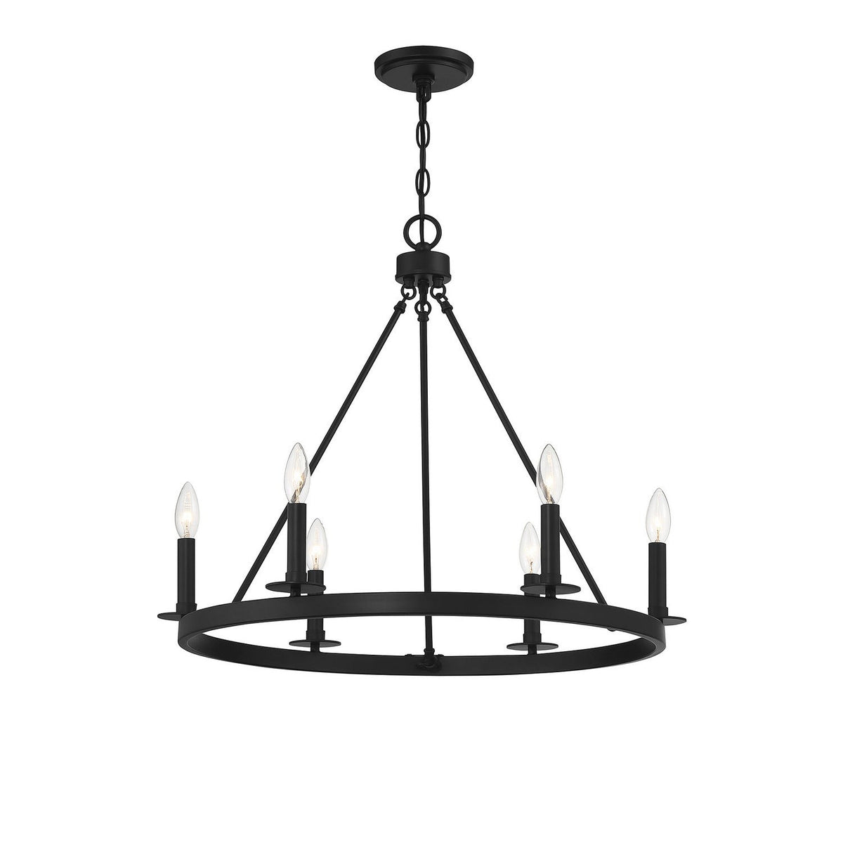 Meridian - M10093MBK - Six Light Chandelier - Matte Black
