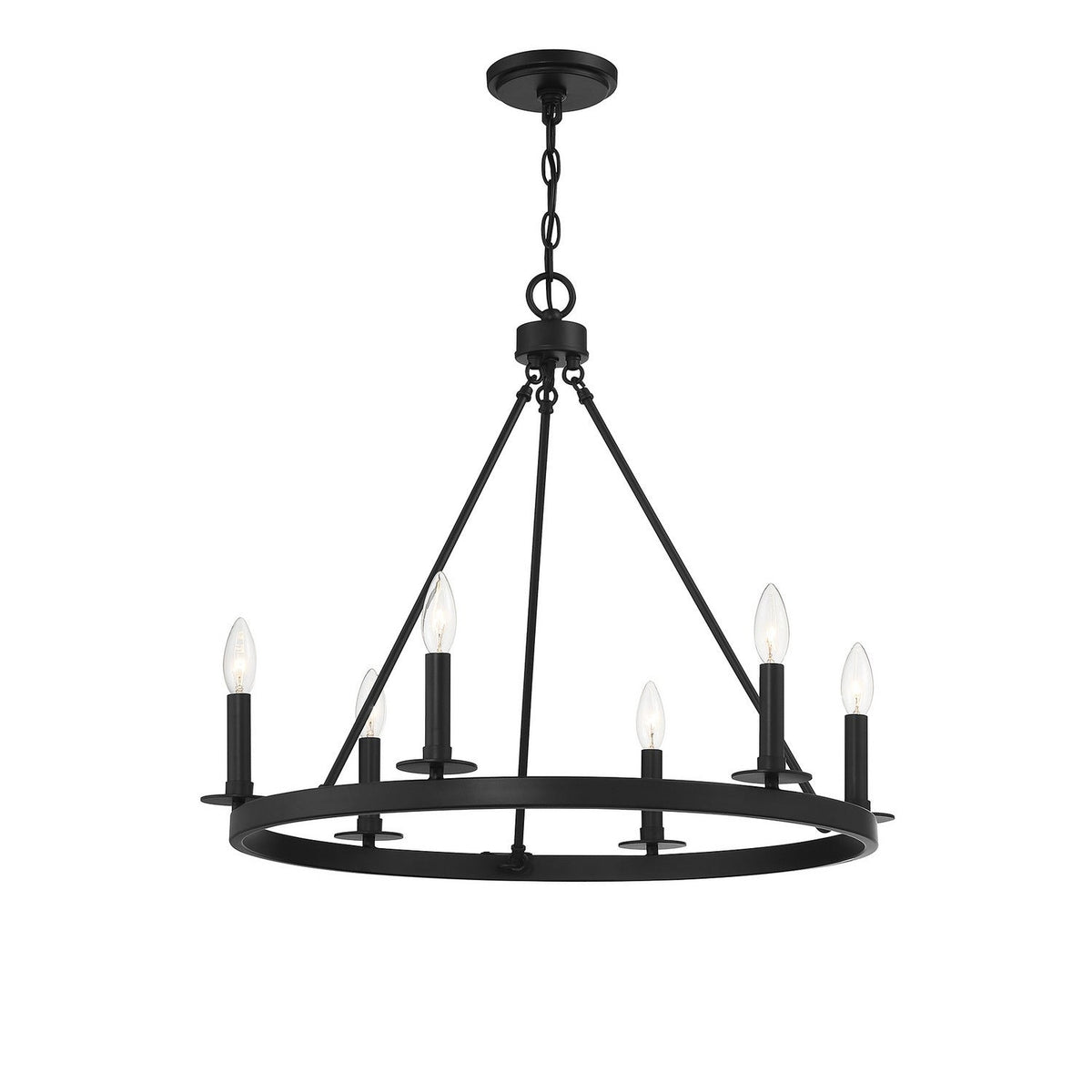 Meridian - M10093MBK - Six Light Chandelier - Matte Black