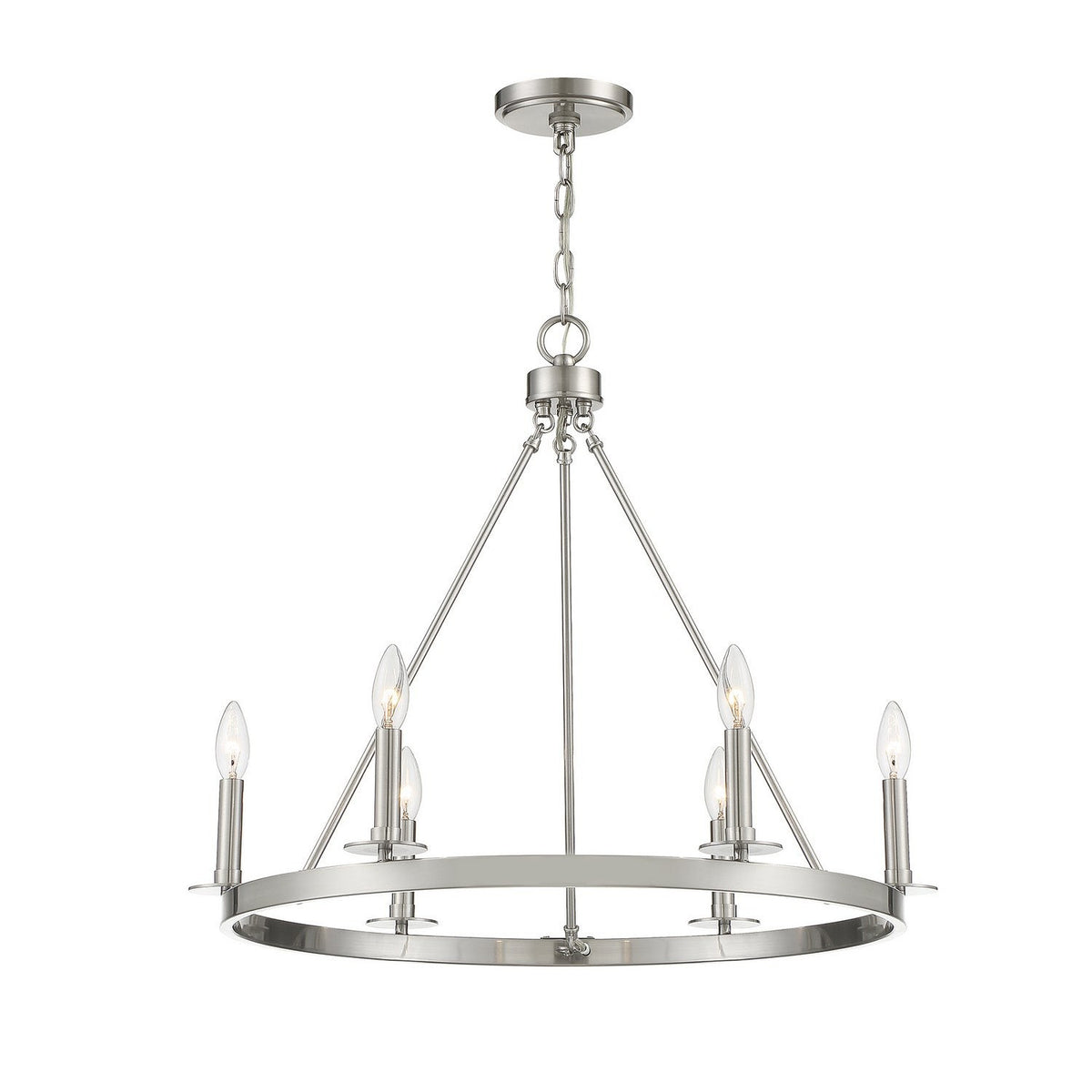 Meridian - M10093BN - Six Light Chandelier - Brushed Nickel